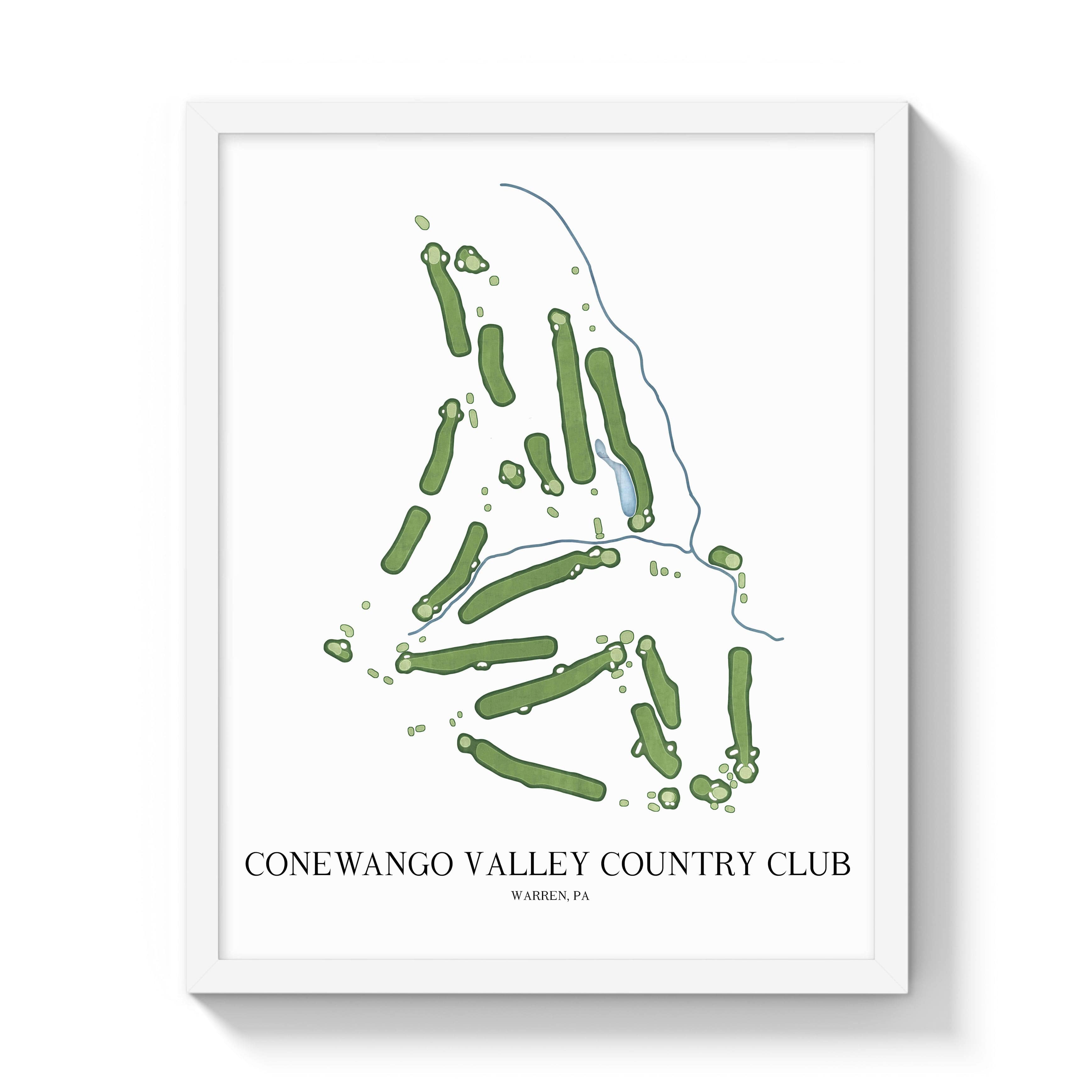 The 19th Hole Golf Shop - Golf Course Prints - Conewango Valley Country Club Golf Course Map Golf Map