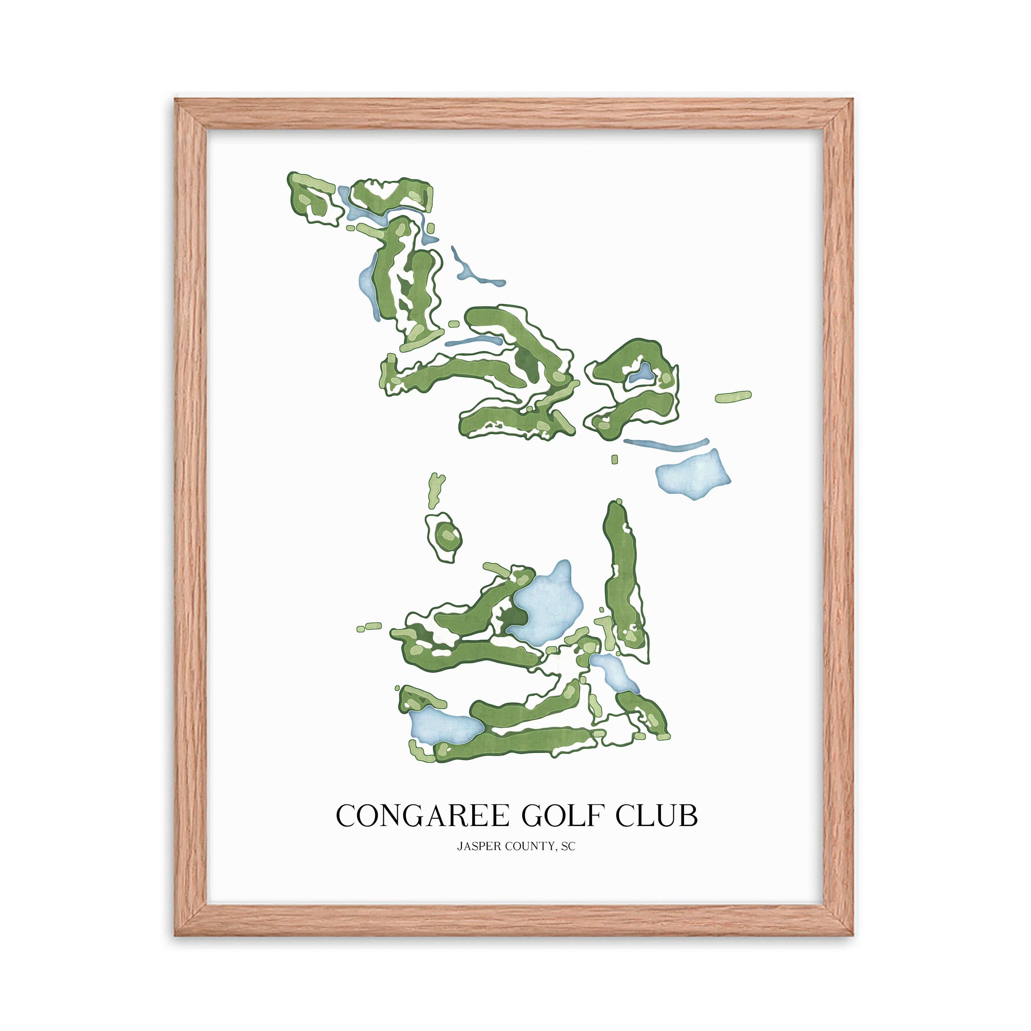 The 19th Hole Golf Shop - Golf Course Prints - Congaree Golf Club Golf Course Map Golf Map