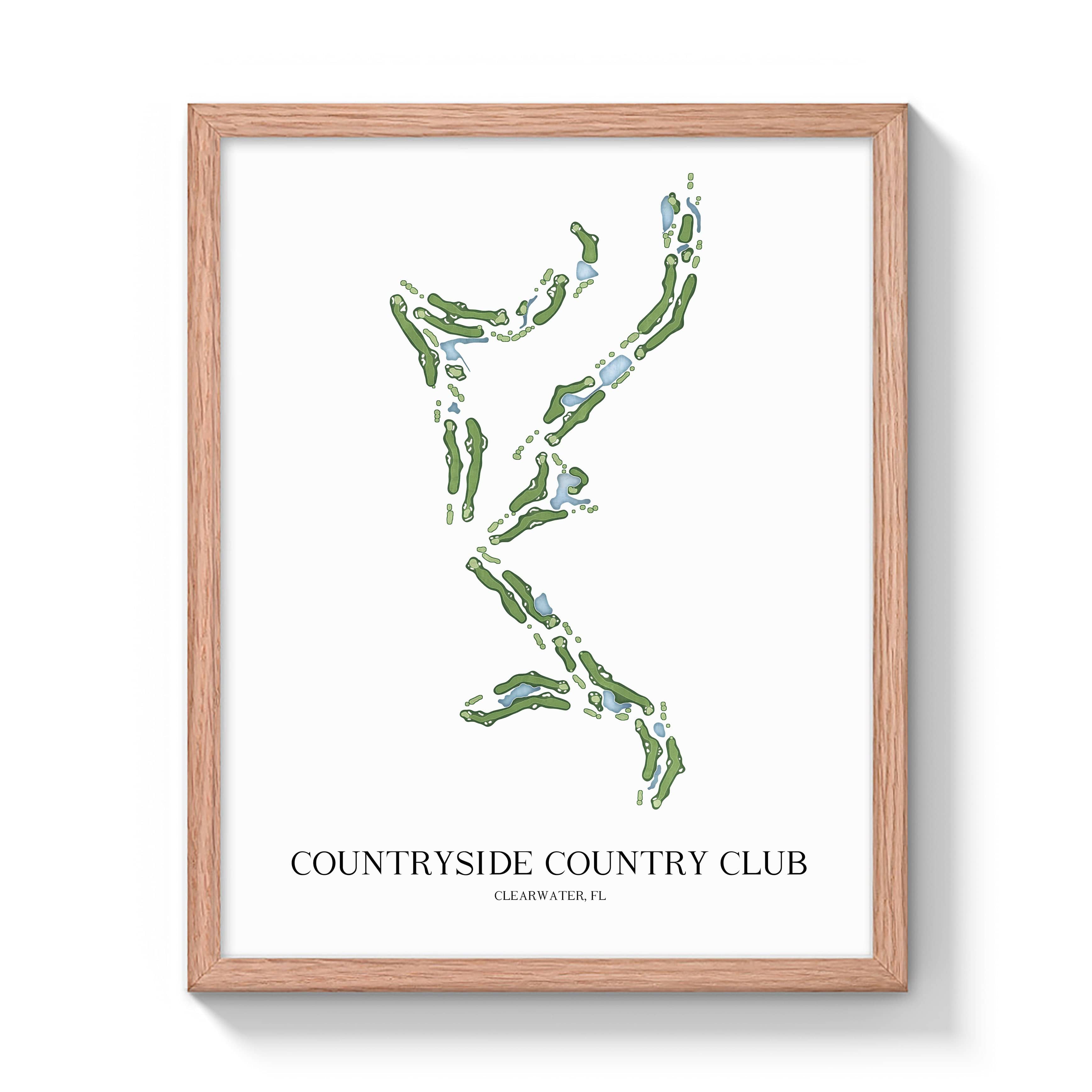 The 19th Hole Golf Shop - Golf Course Prints - Countryside Country Club Golf Course Map Golf Map