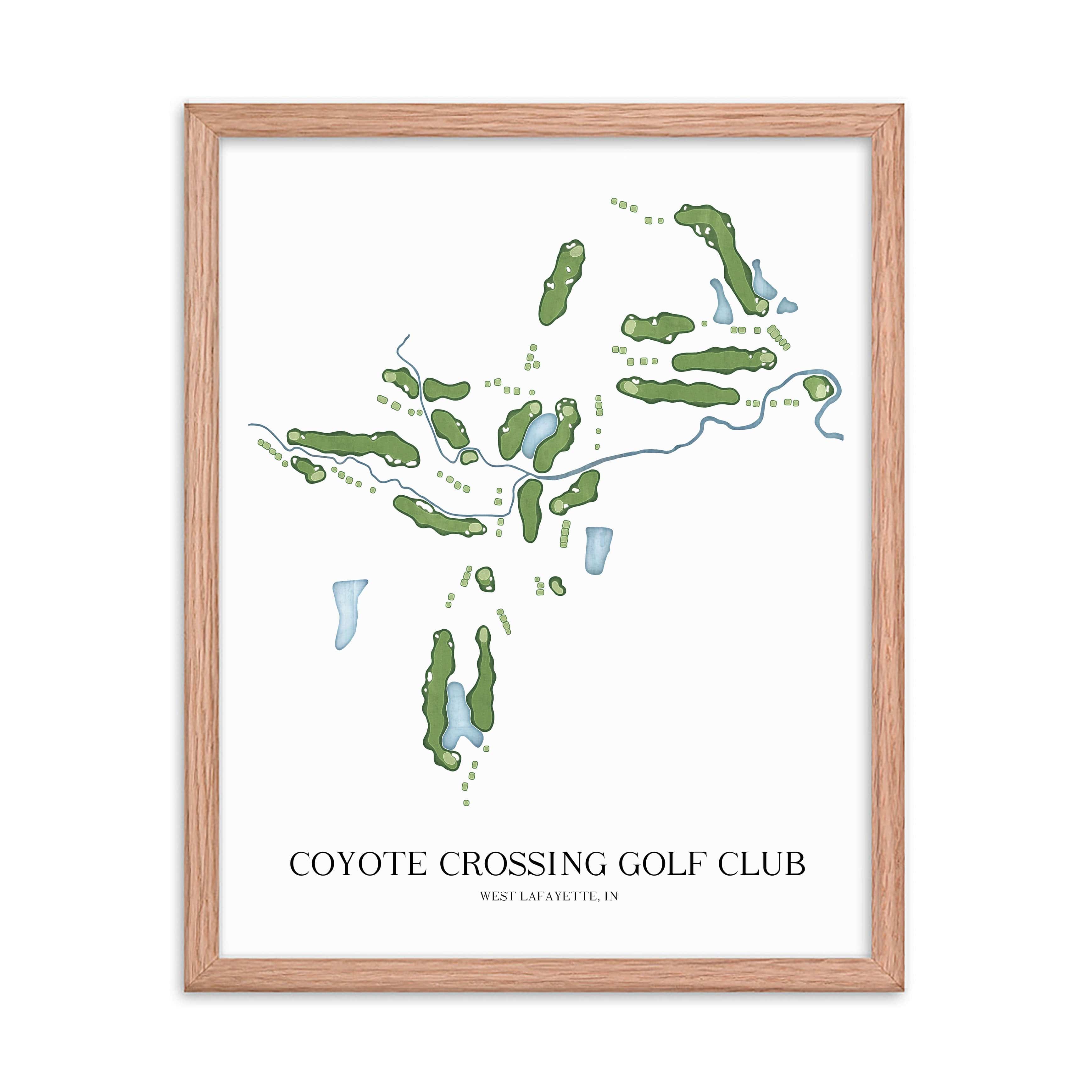 The 19th Hole Golf Shop - Golf Course Prints - Coyote Crossing Golf Club Golf Course Map Golf Map