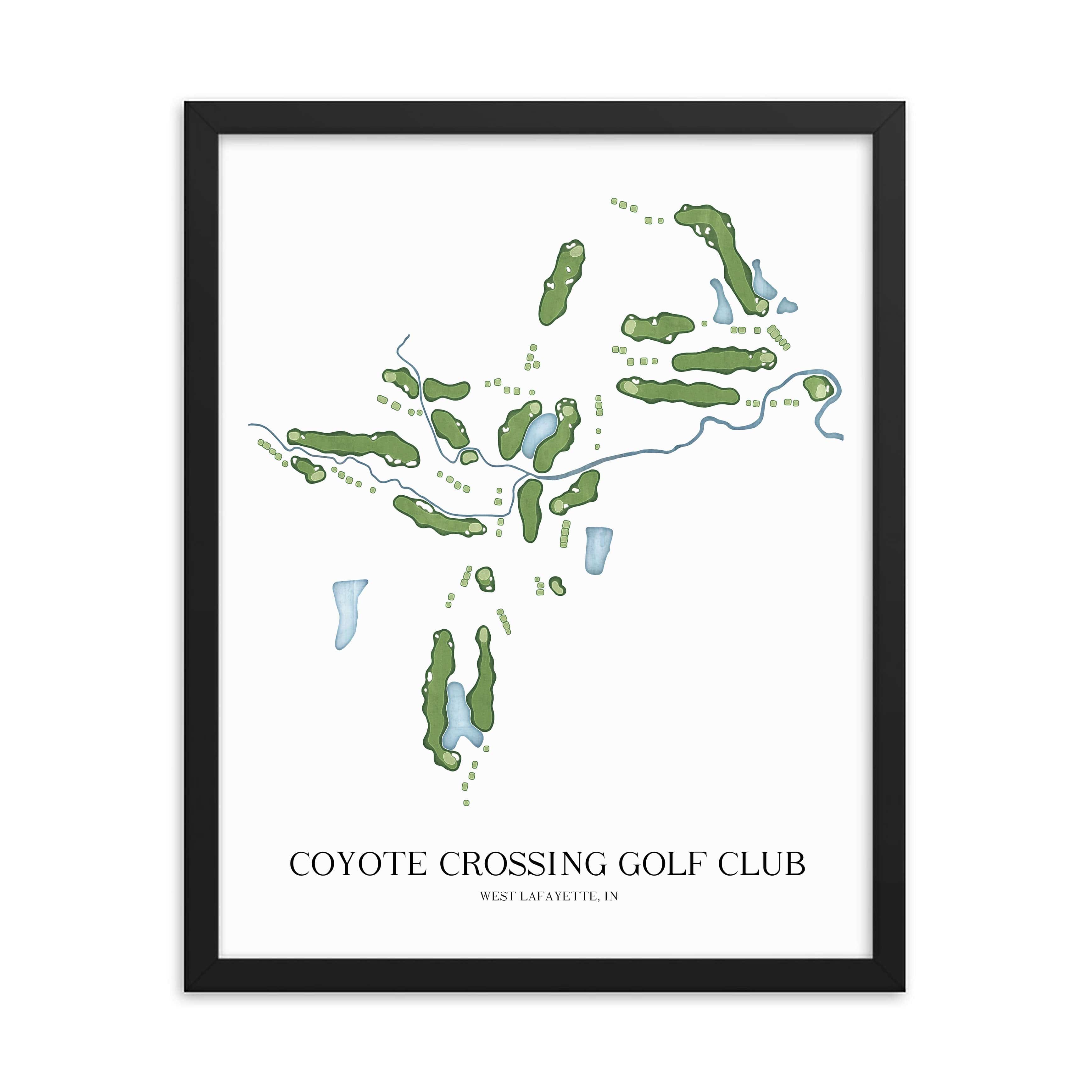 The 19th Hole Golf Shop - Golf Course Prints - Coyote Crossing Golf Club Golf Course Map Golf Map