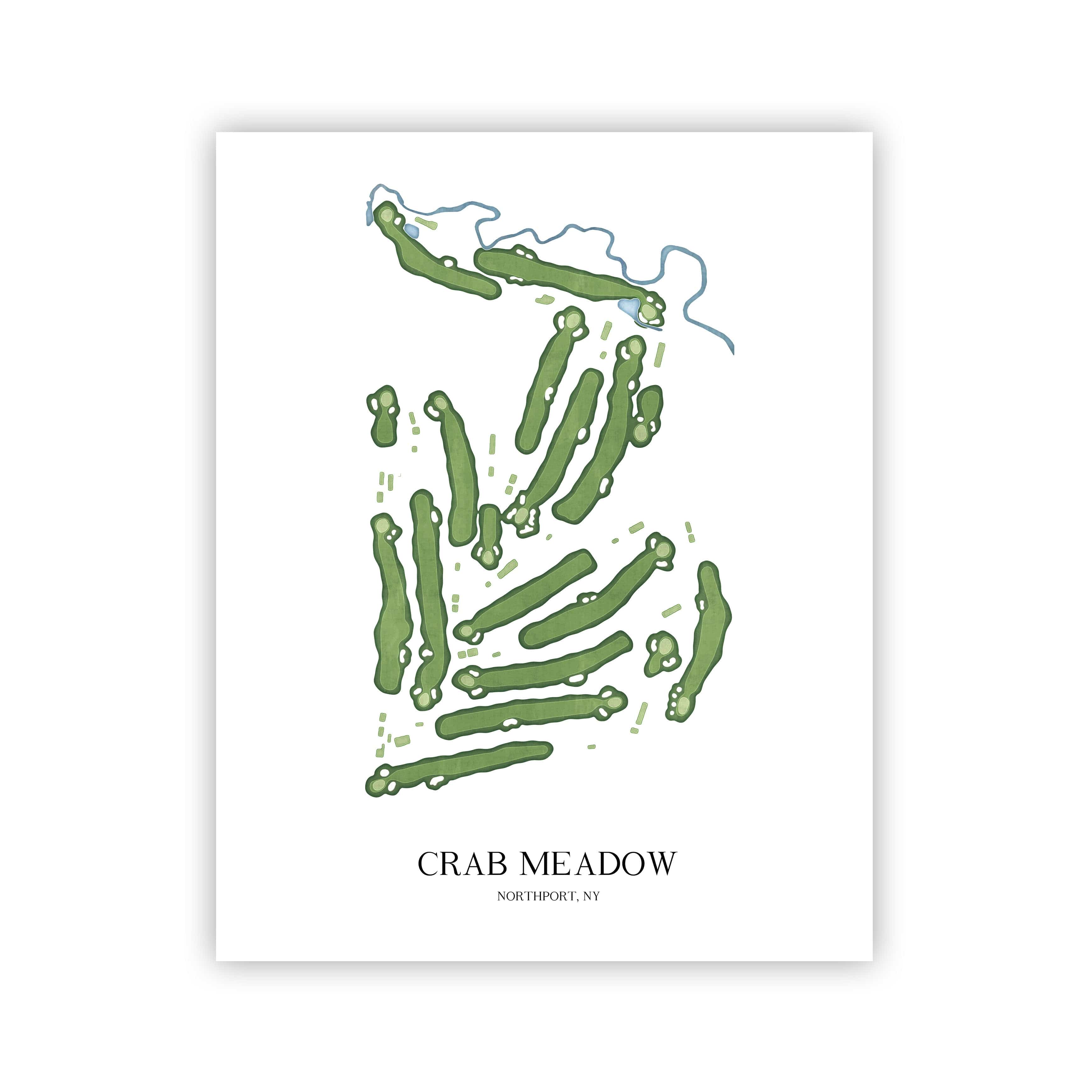The 19th Hole Golf Shop - Golf Course Prints - Crab Meadow Golf Course Map Golf Map