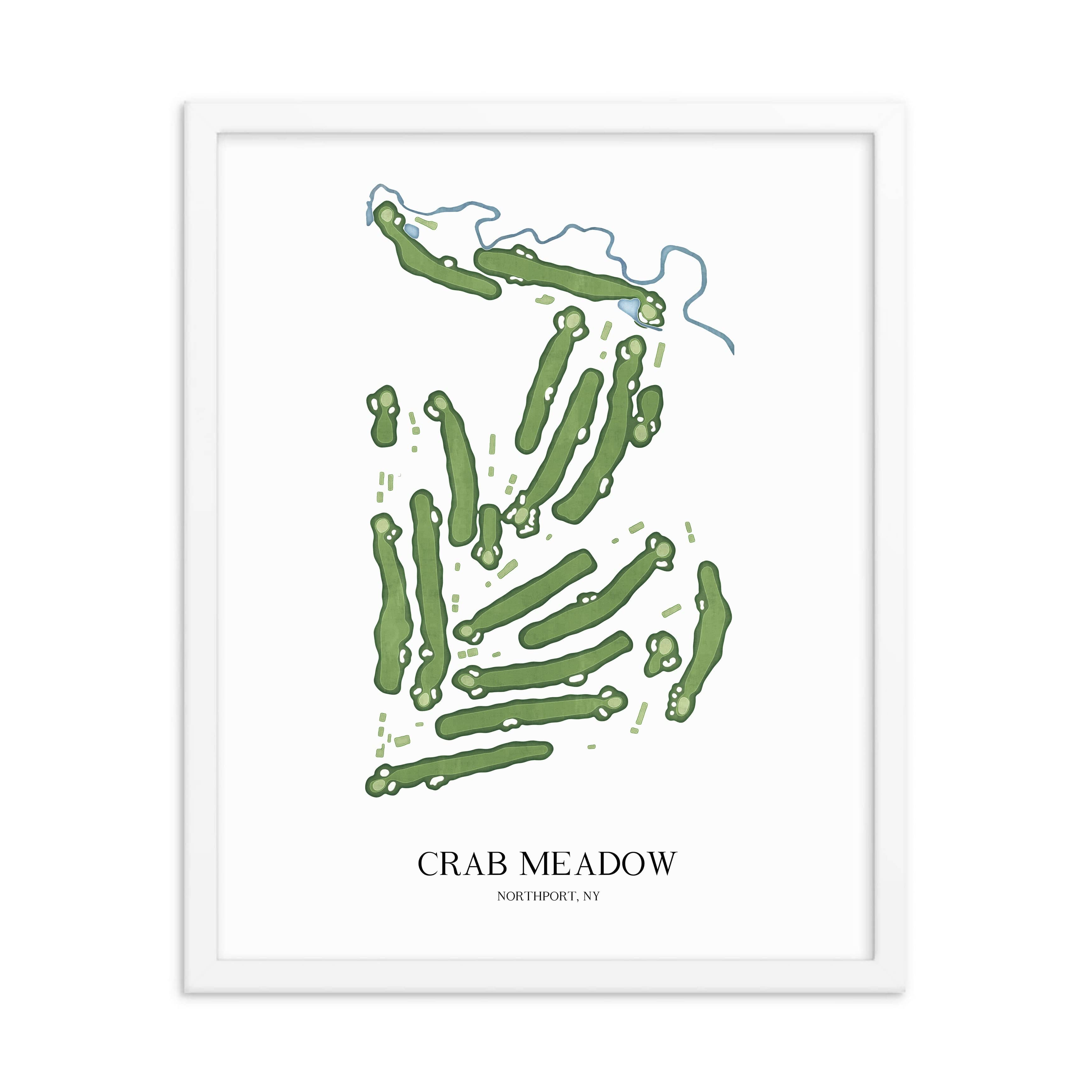 The 19th Hole Golf Shop - Golf Course Prints - Crab Meadow Golf Course Map Golf Map