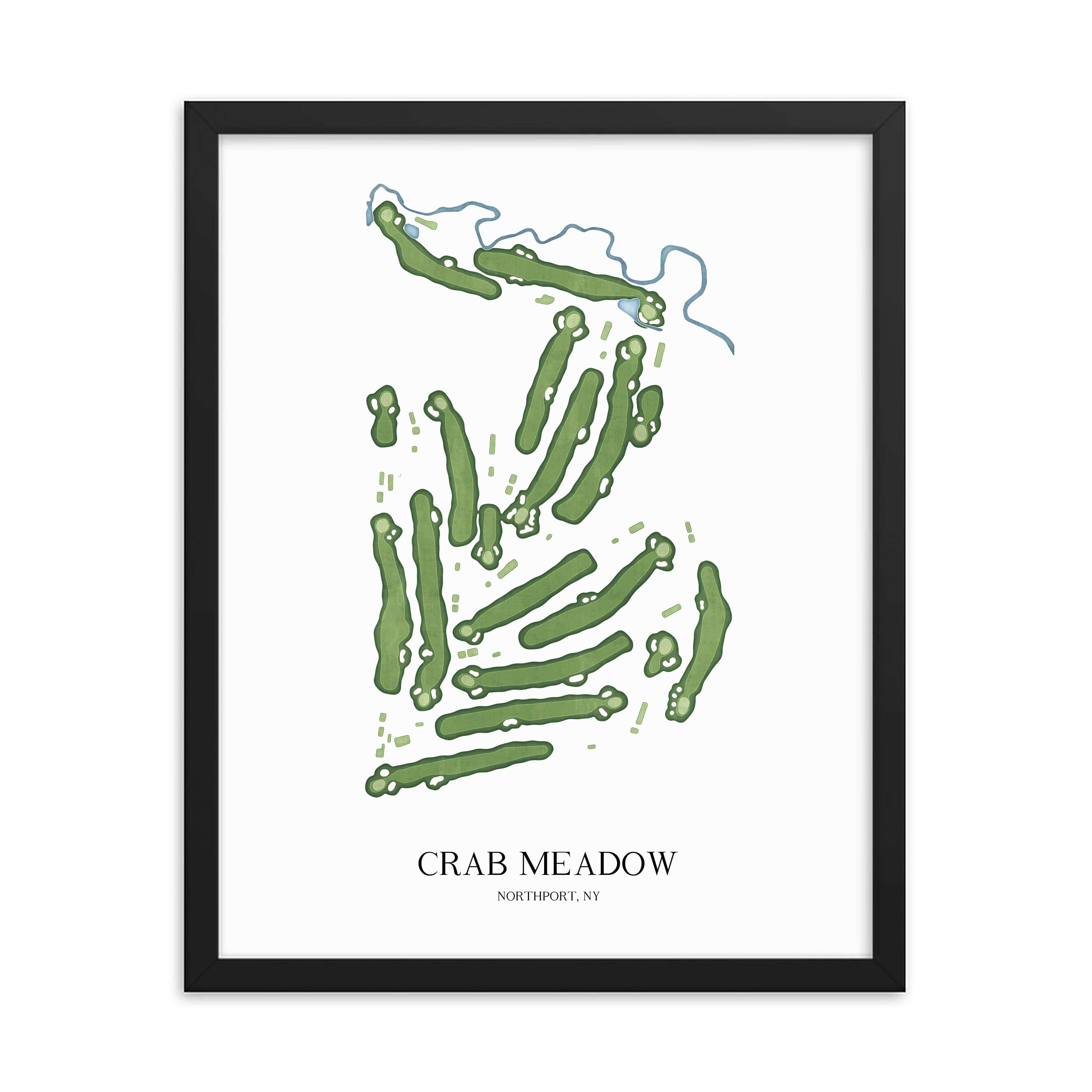 The 19th Hole Golf Shop - Golf Course Prints - Crab Meadow Golf Course Map Golf Map