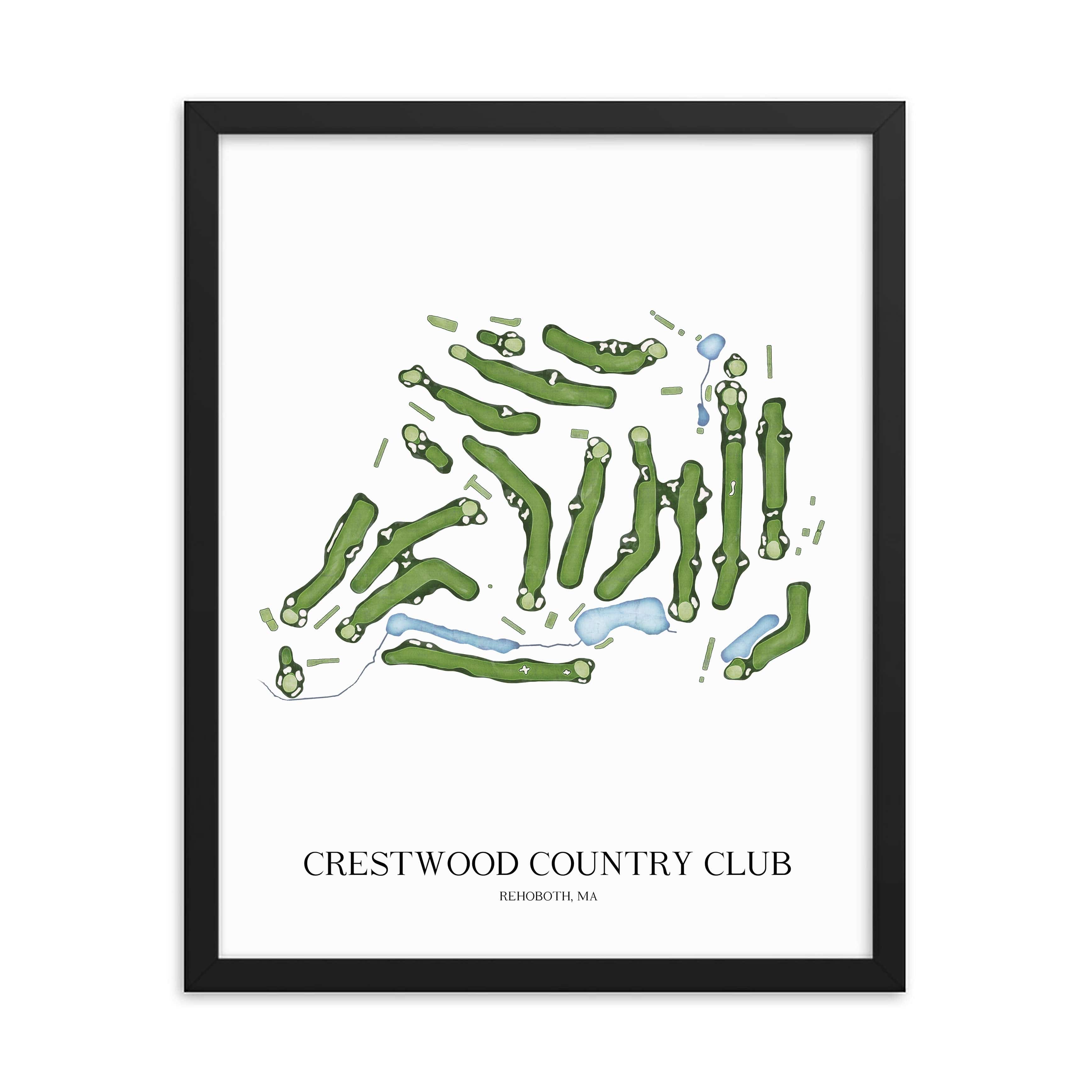 The 19th Hole Golf Shop - Golf Course Prints - Crestwood Country Club Golf Course Map Golf Map