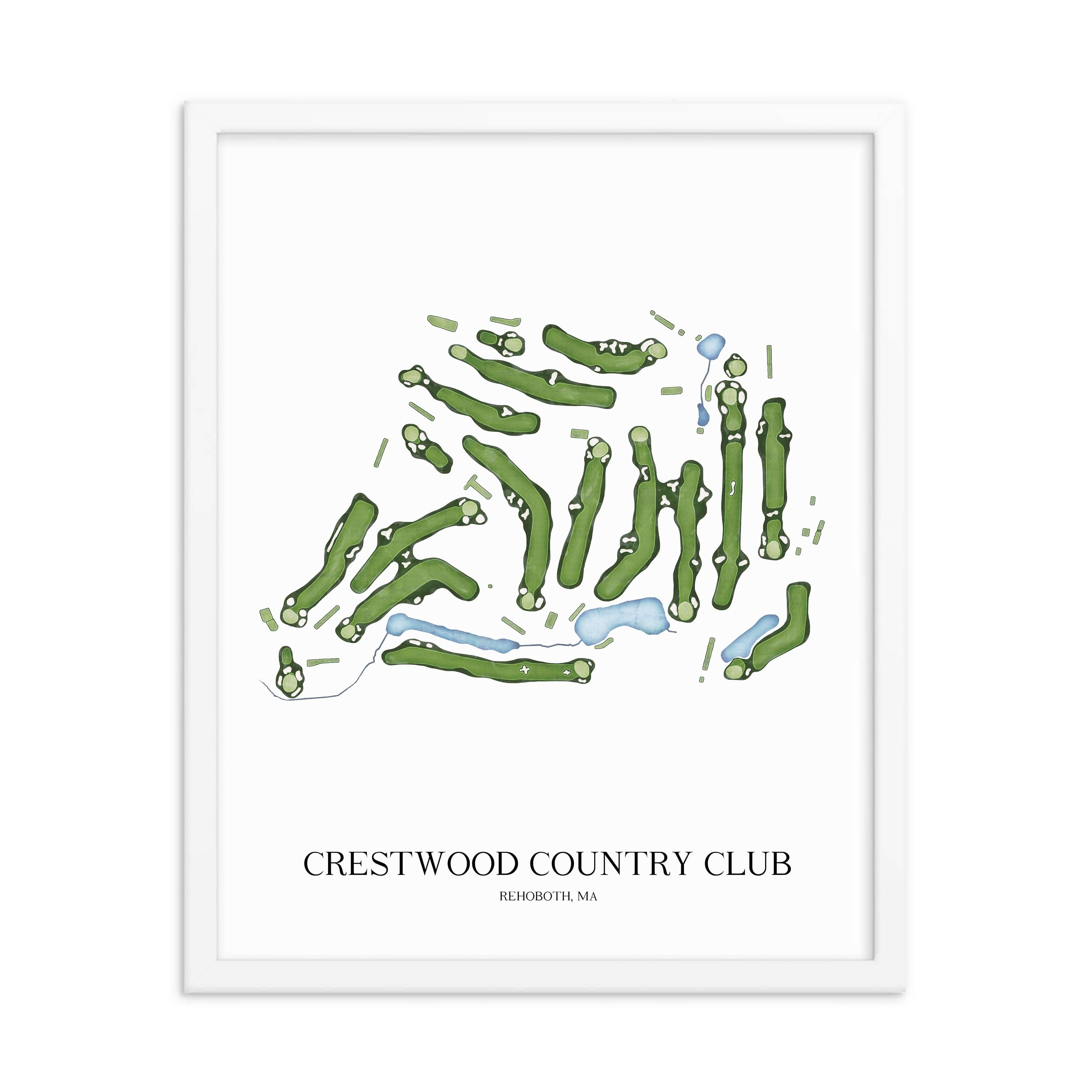 The 19th Hole Golf Shop - Golf Course Prints - Crestwood Country Club Golf Course Map Golf Map