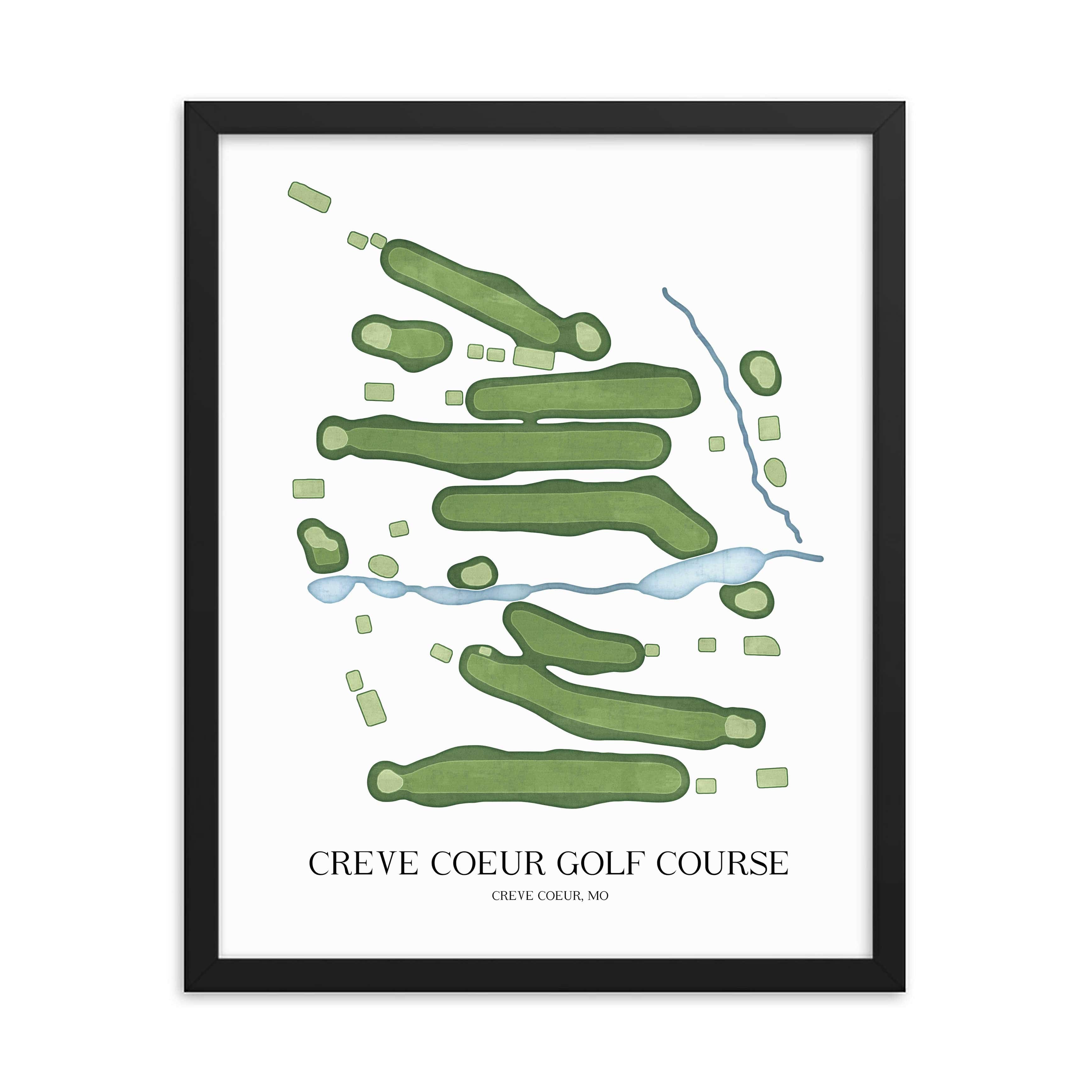The 19th Hole Golf Shop - Golf Course Prints - Creve Coeur Golf Course Golf Course Map Golf Map