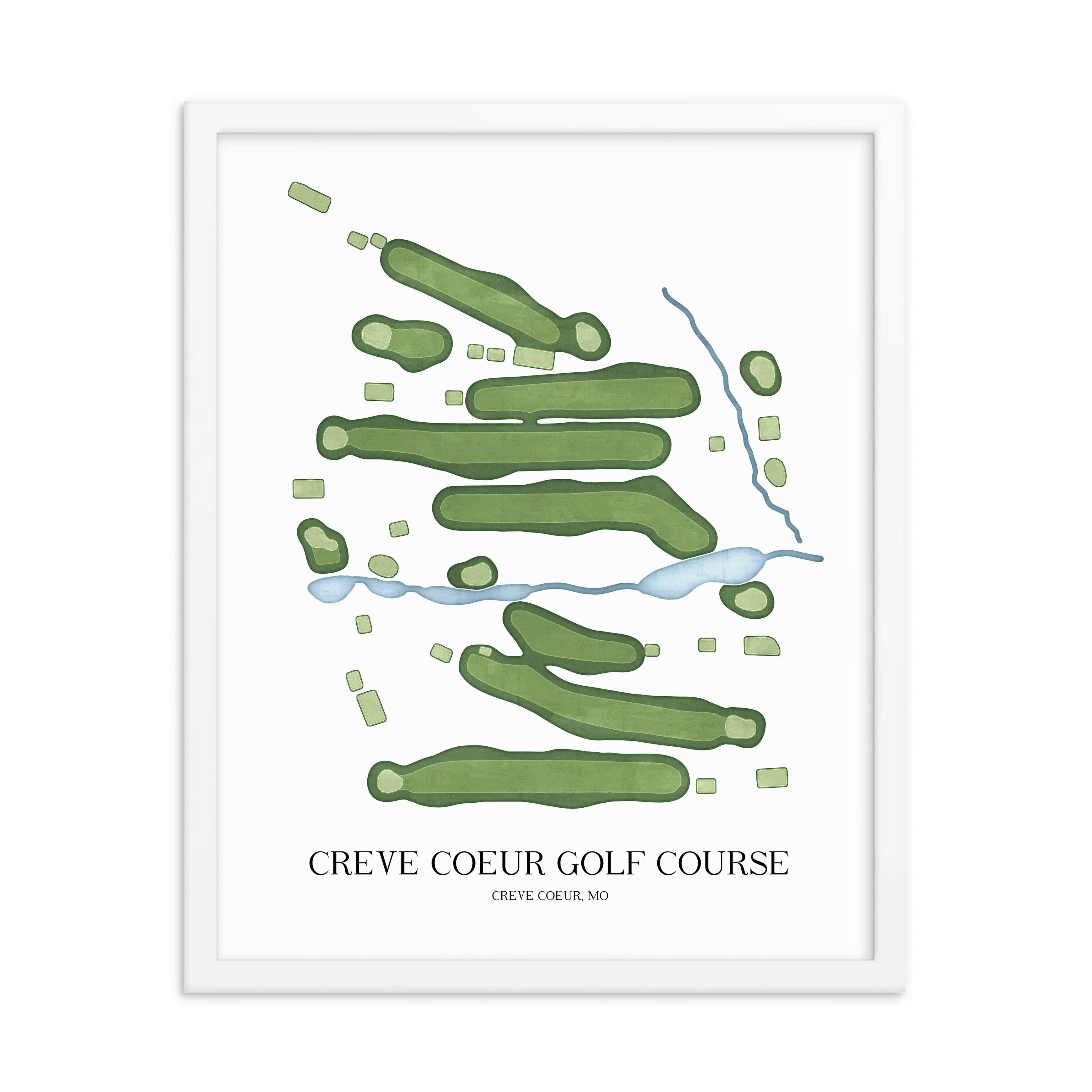 The 19th Hole Golf Shop - Golf Course Prints - Creve Coeur Golf Course Golf Course Map Golf Map