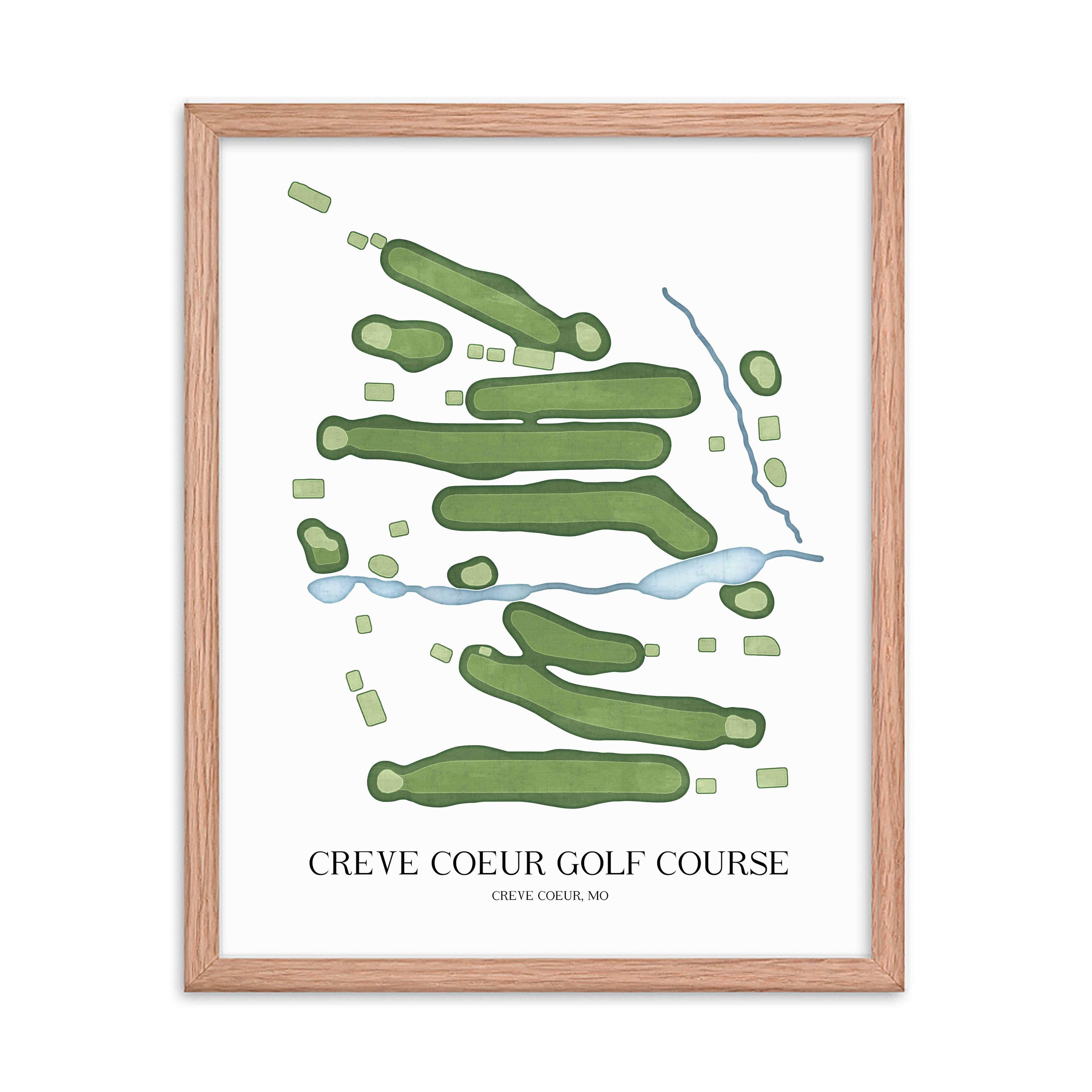 The 19th Hole Golf Shop - Golf Course Prints - Creve Coeur Golf Course Golf Course Map Golf Map