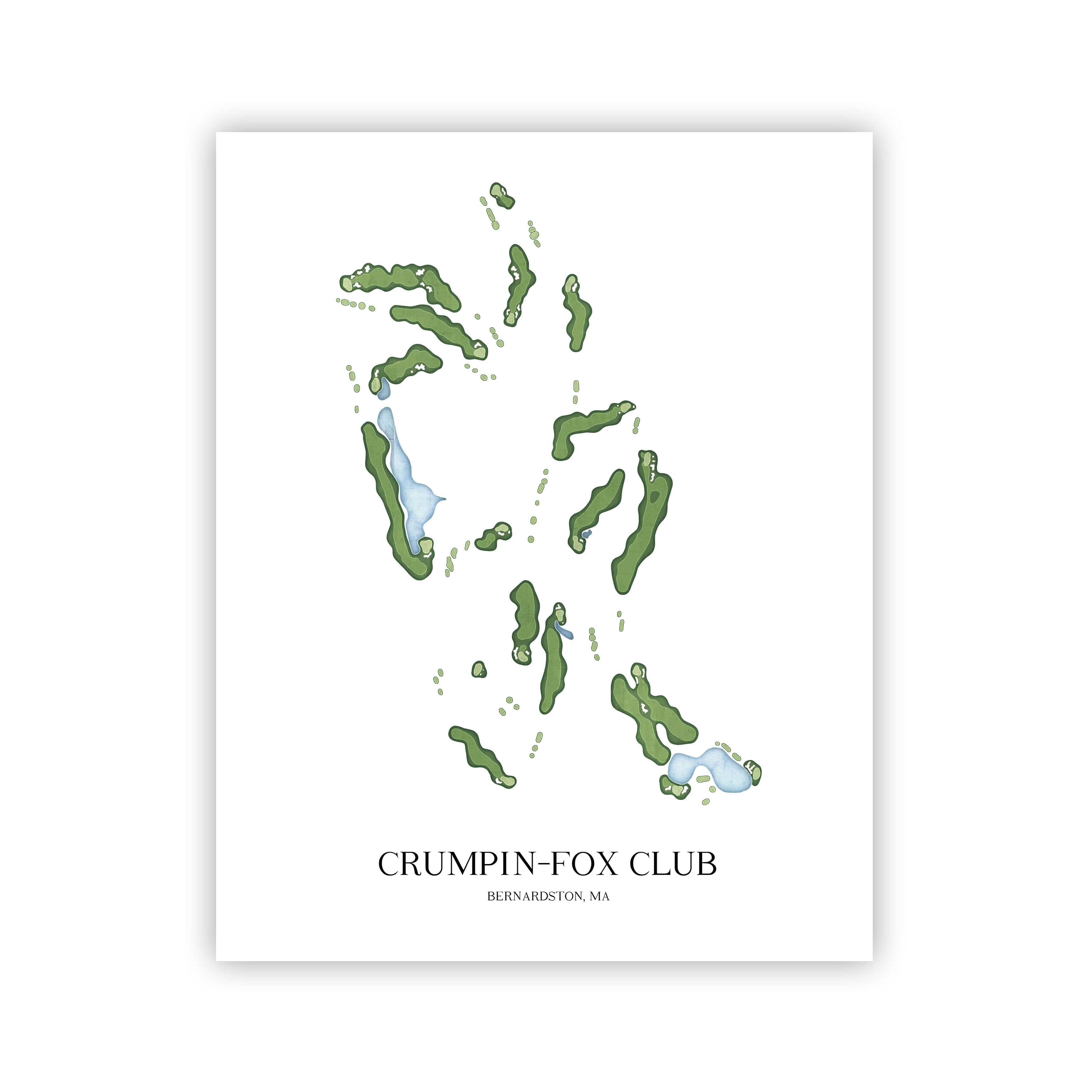 The 19th Hole Golf Shop - Golf Course Prints - Crumpin-Fox Club Golf Course Map Golf Map