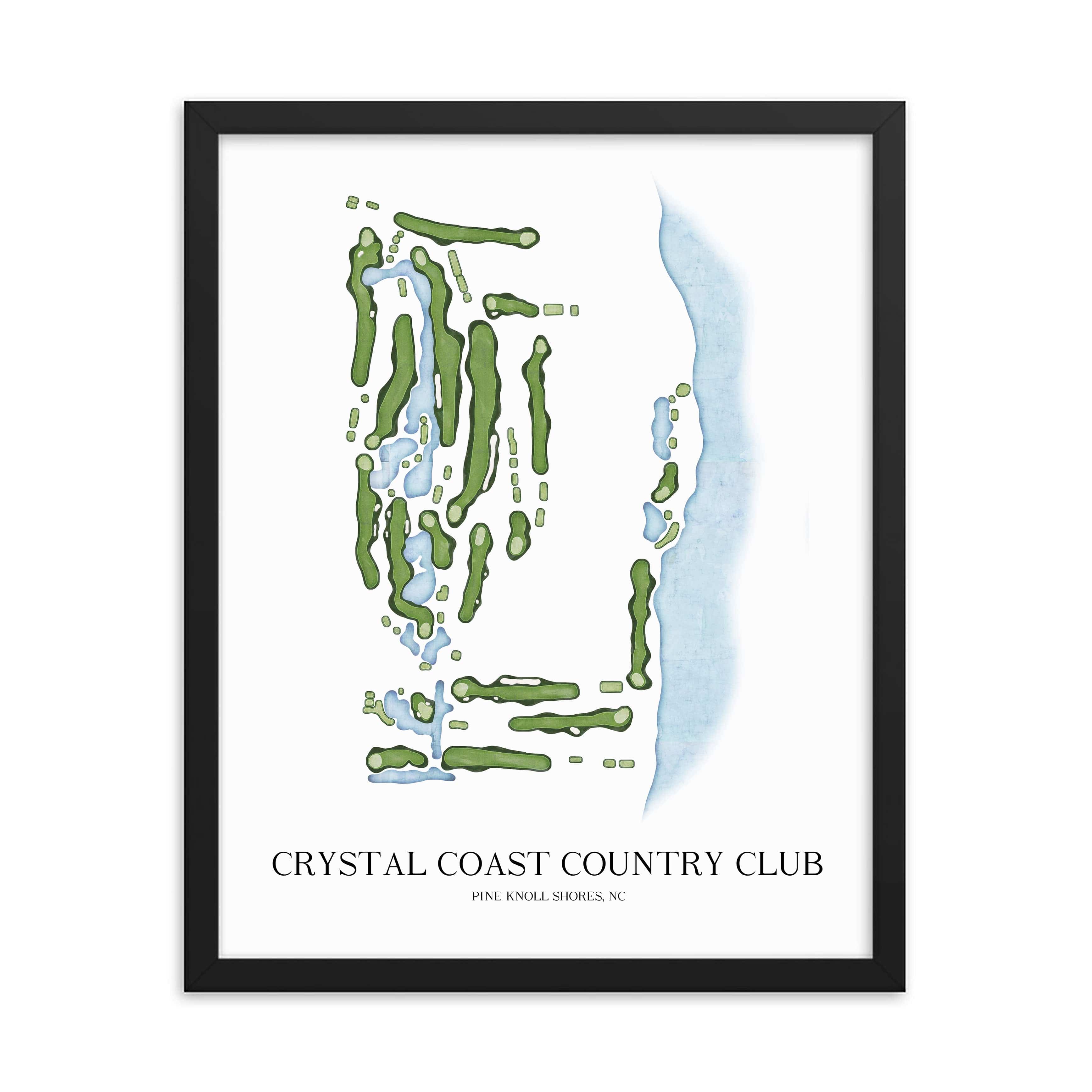 The 19th Hole Golf Shop - Golf Course Prints - Crystal Coast Country Club Golf Course Map Golf Map