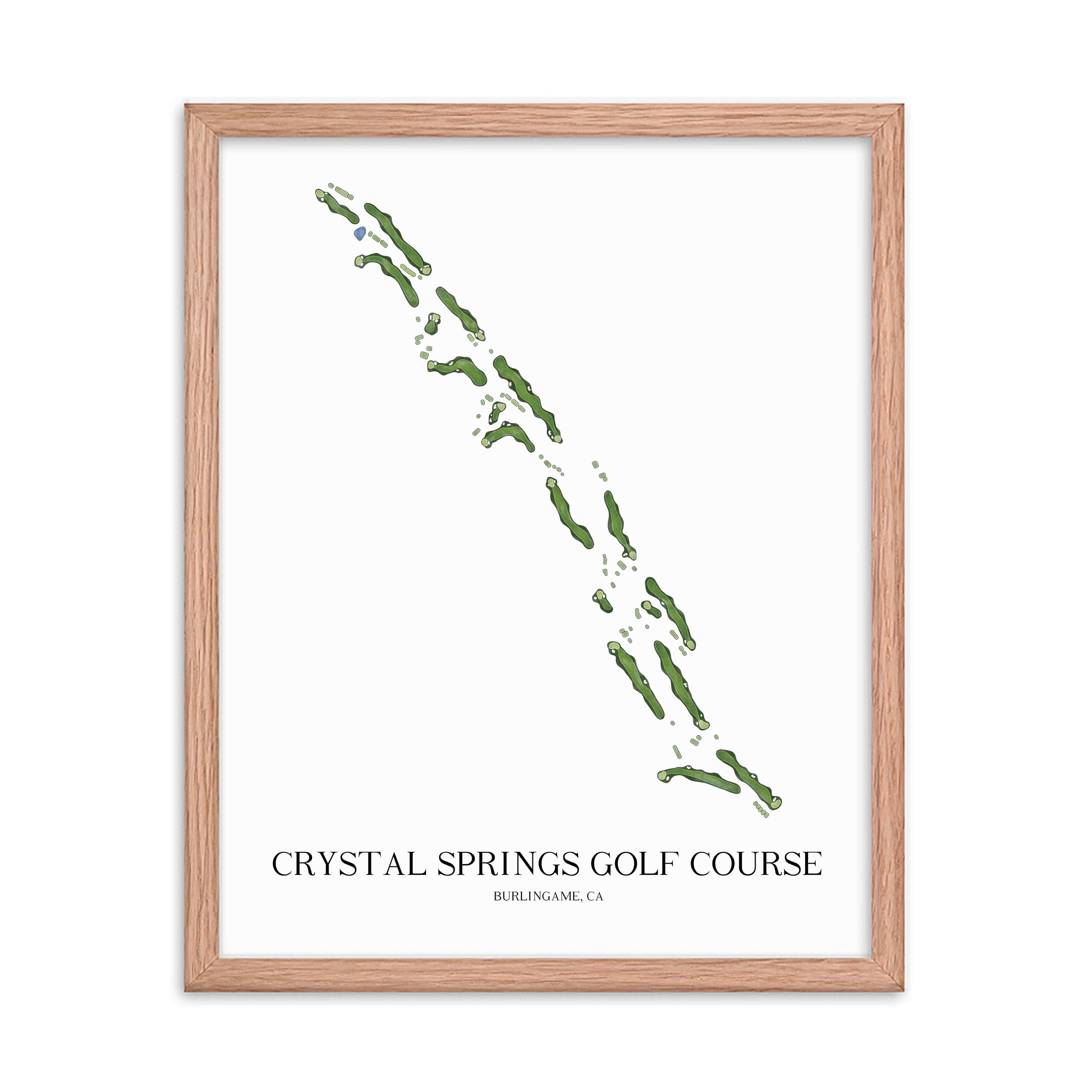 The 19th Hole Golf Shop - Golf Course Prints - Crystal Springs Golf Course Golf Course Map Golf Map