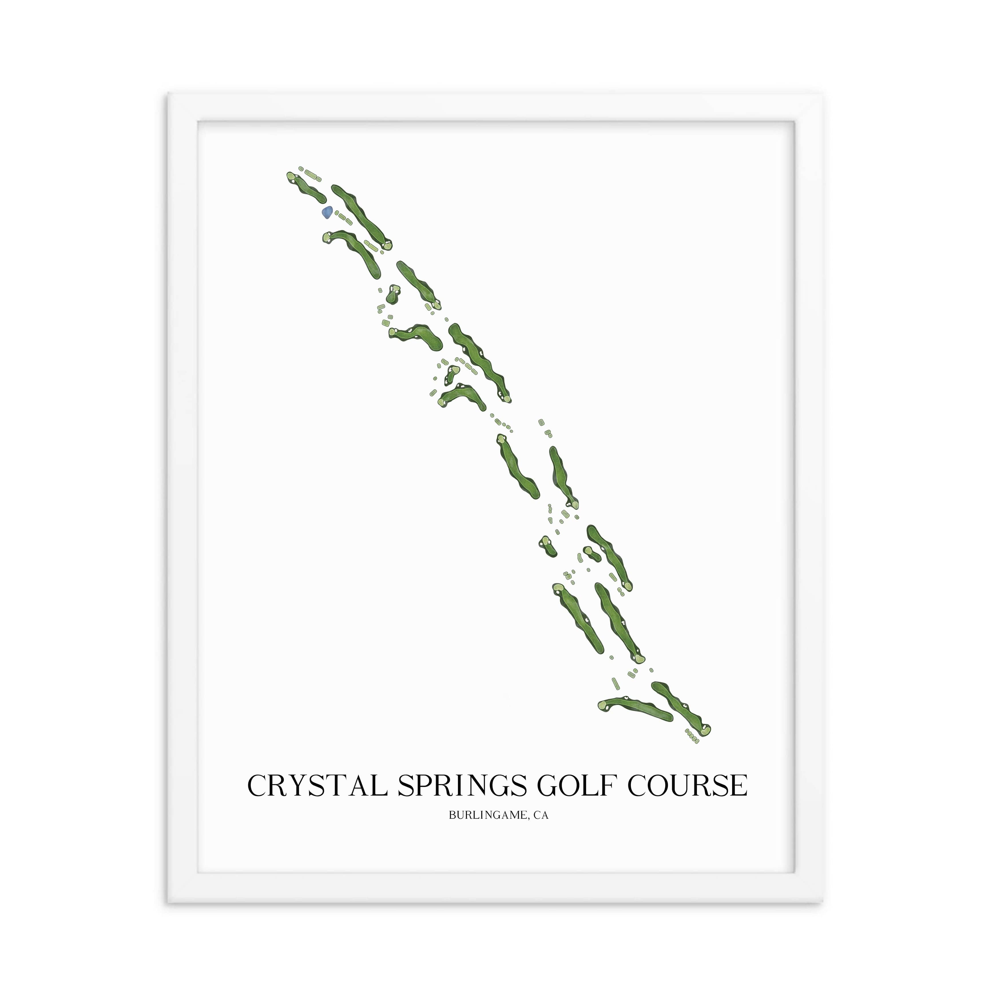 The 19th Hole Golf Shop - Golf Course Prints - Crystal Springs Golf Course Golf Course Map Golf Map