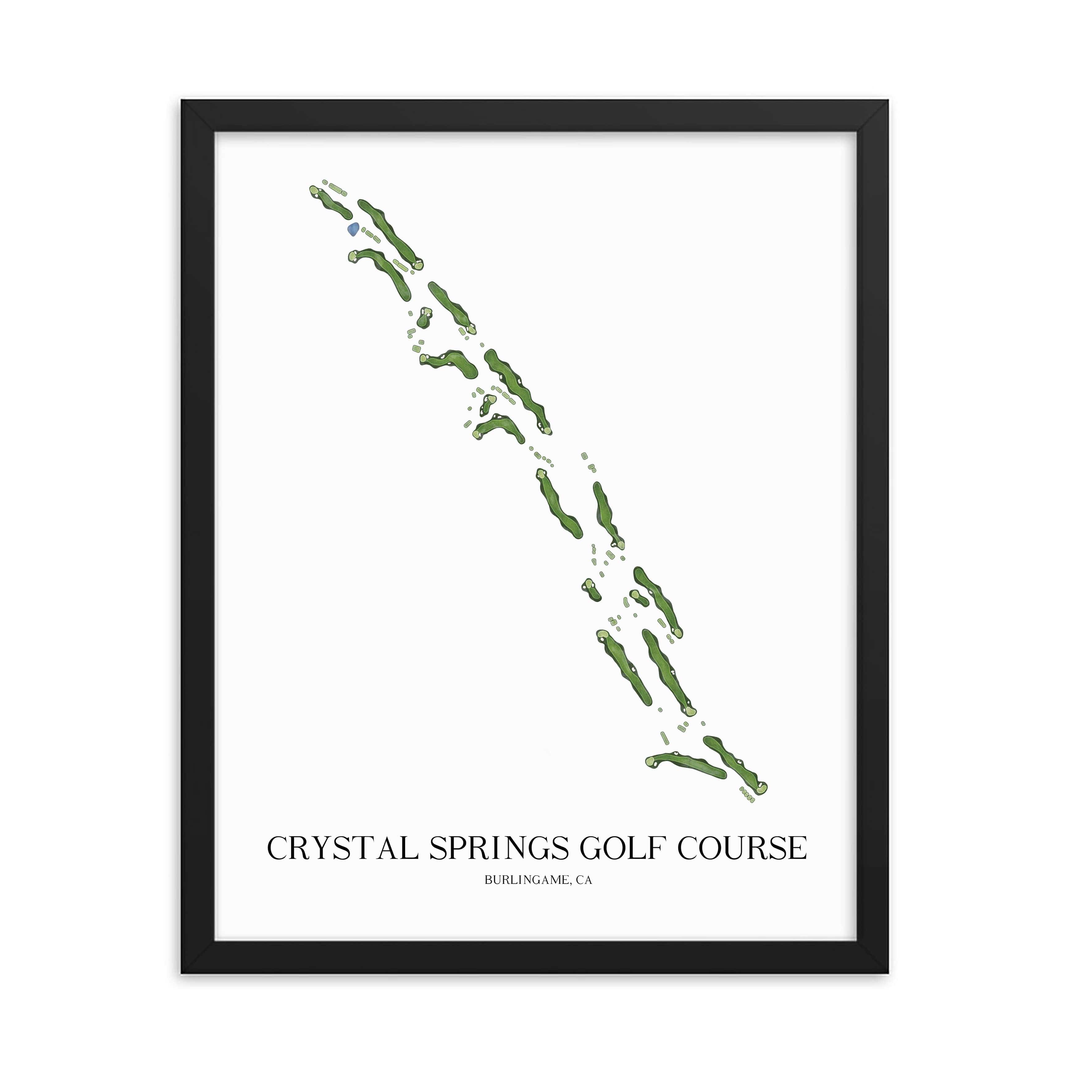 The 19th Hole Golf Shop - Golf Course Prints - Crystal Springs Golf Course Golf Course Map Golf Map