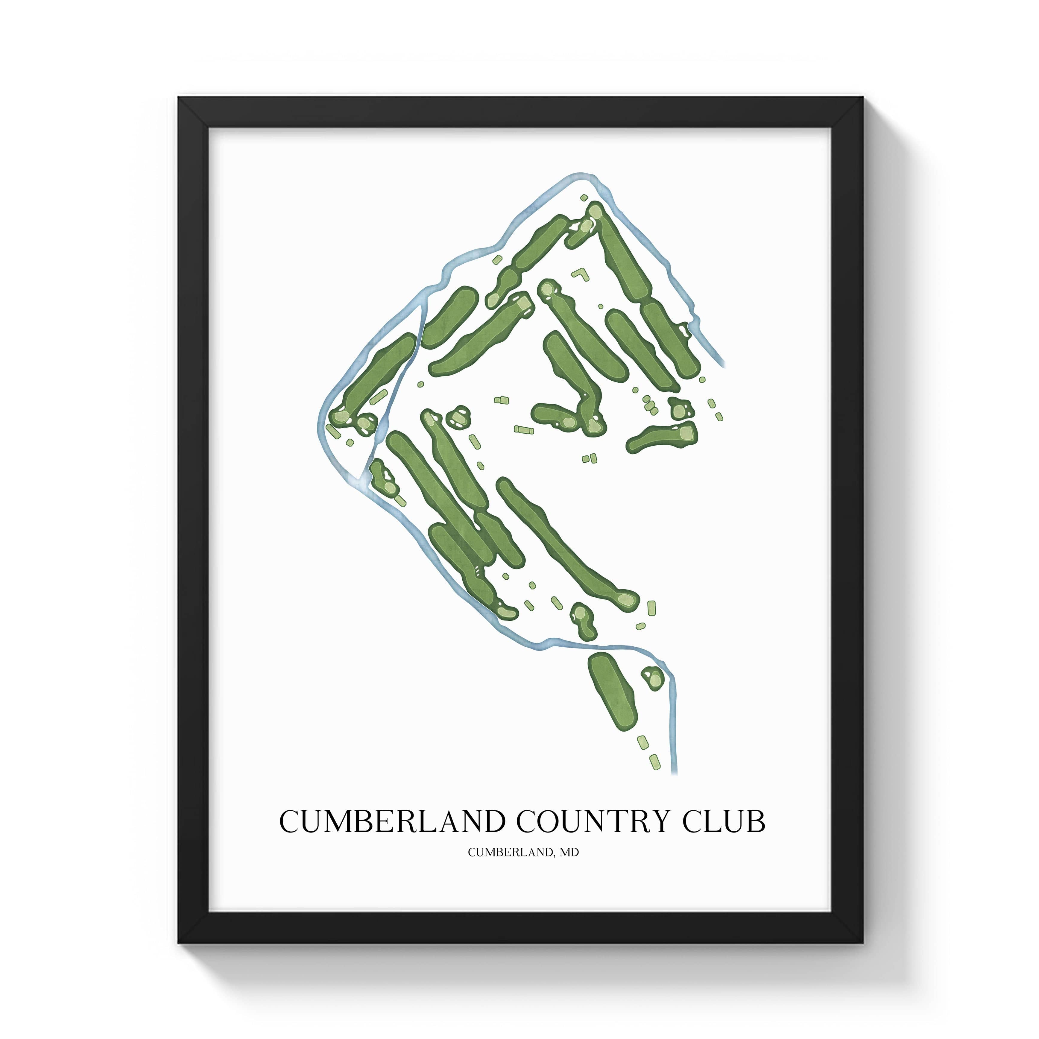 The 19th Hole Golf Shop - Golf Course Prints - Cumberland Country Club Golf Course Map Golf Map