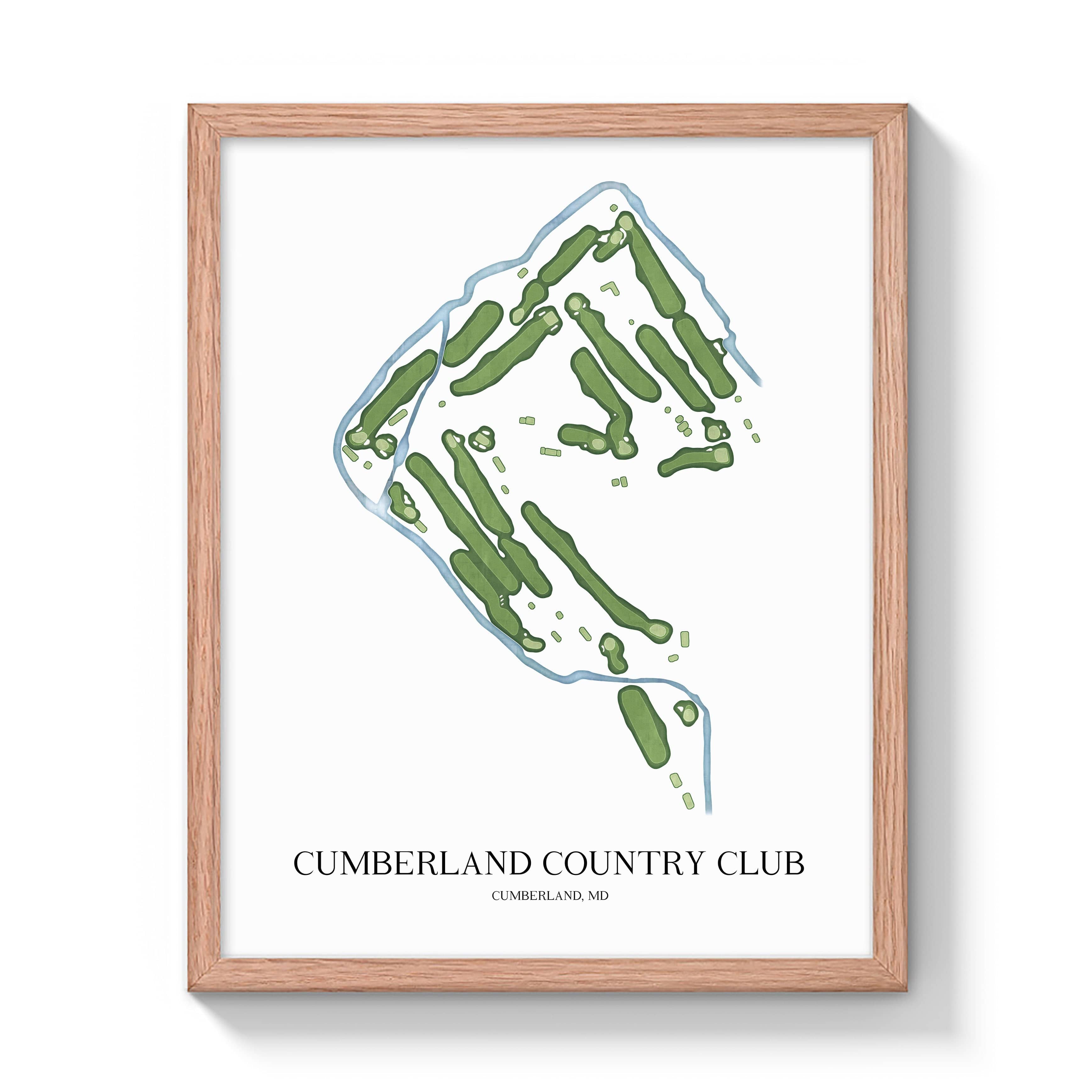 The 19th Hole Golf Shop - Golf Course Prints - Cumberland Country Club Golf Course Map Golf Map