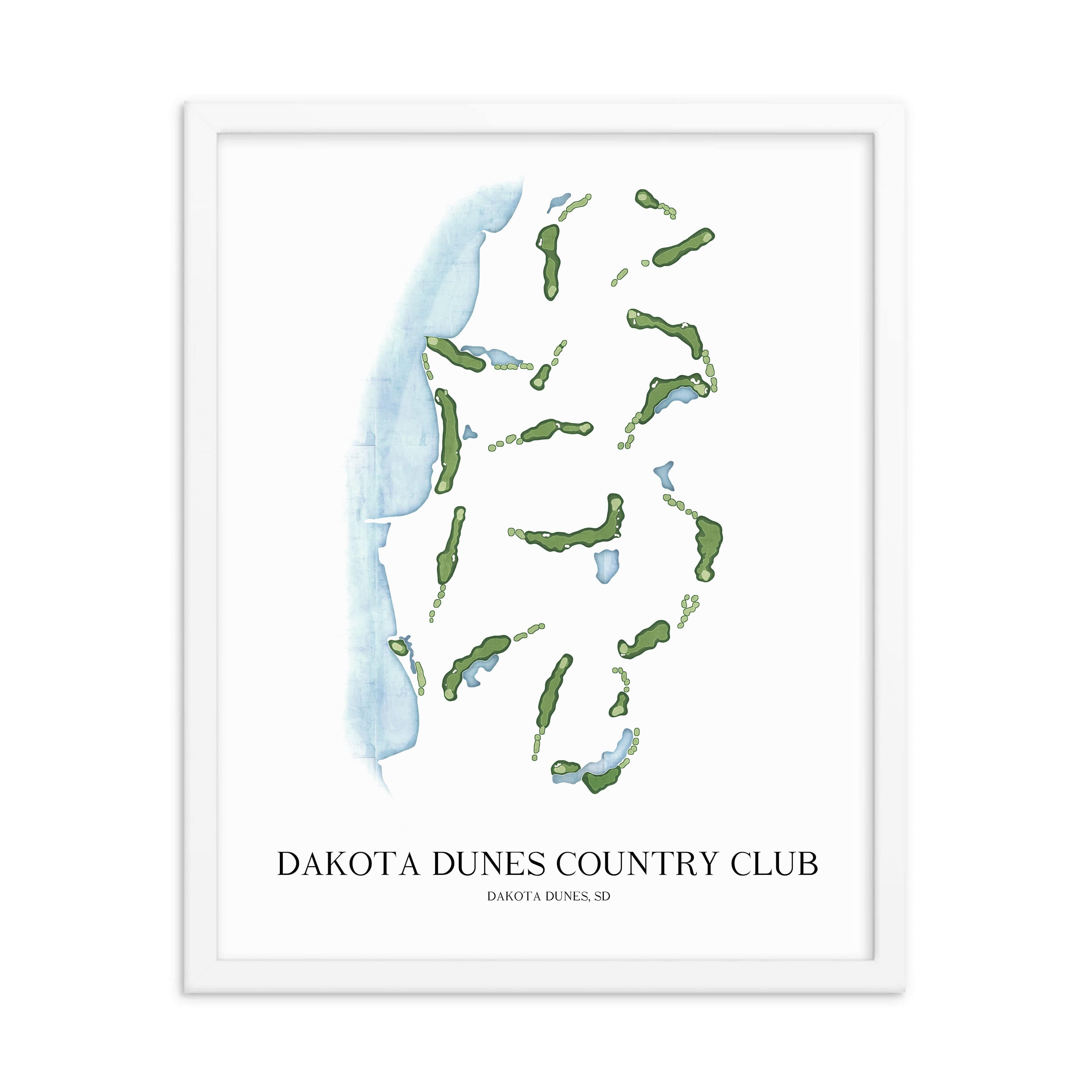 The 19th Hole Golf Shop - Golf Course Prints - Dakota Dunes Country Club Golf Course Map Golf Map