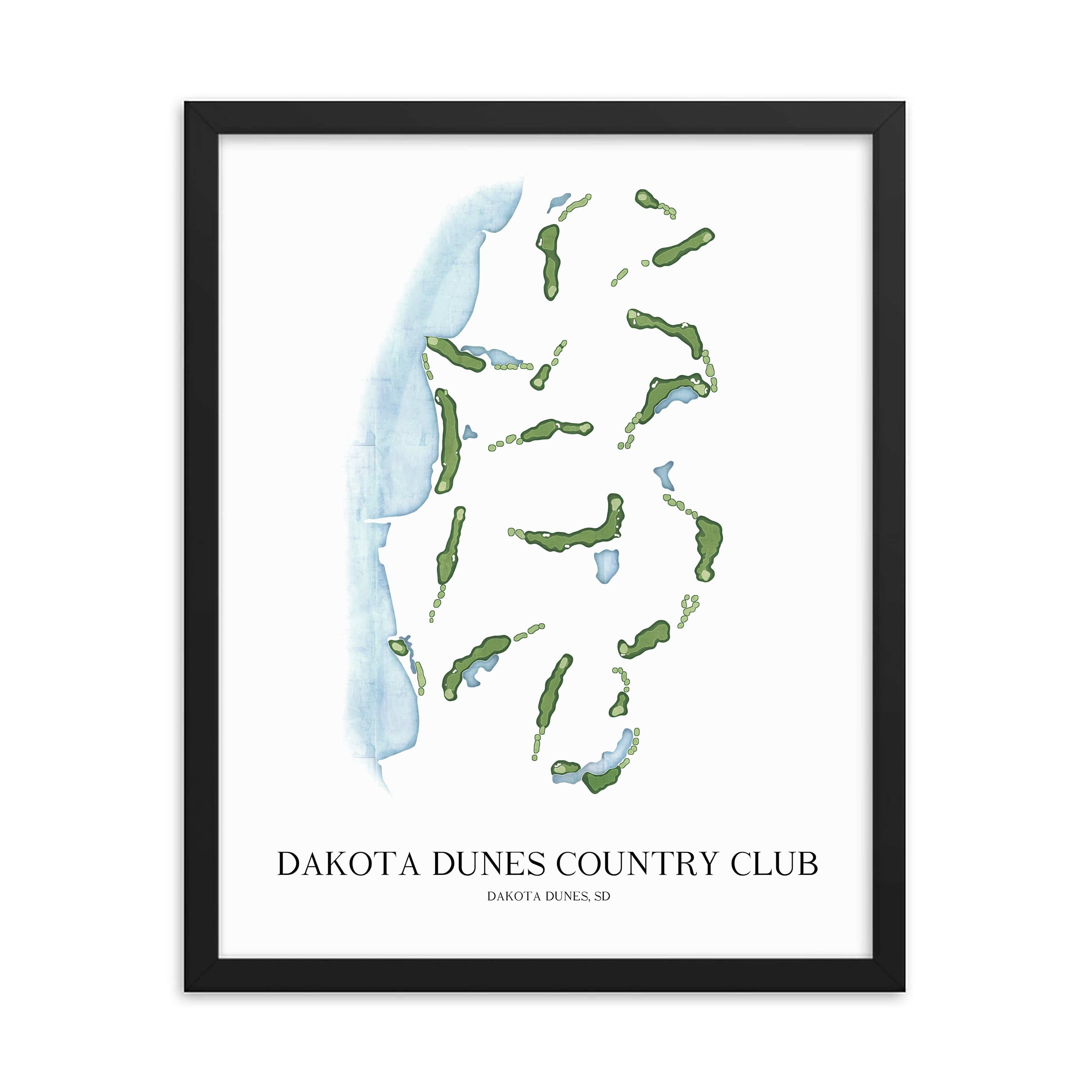 The 19th Hole Golf Shop - Golf Course Prints - Dakota Dunes Country Club Golf Course Map Golf Map