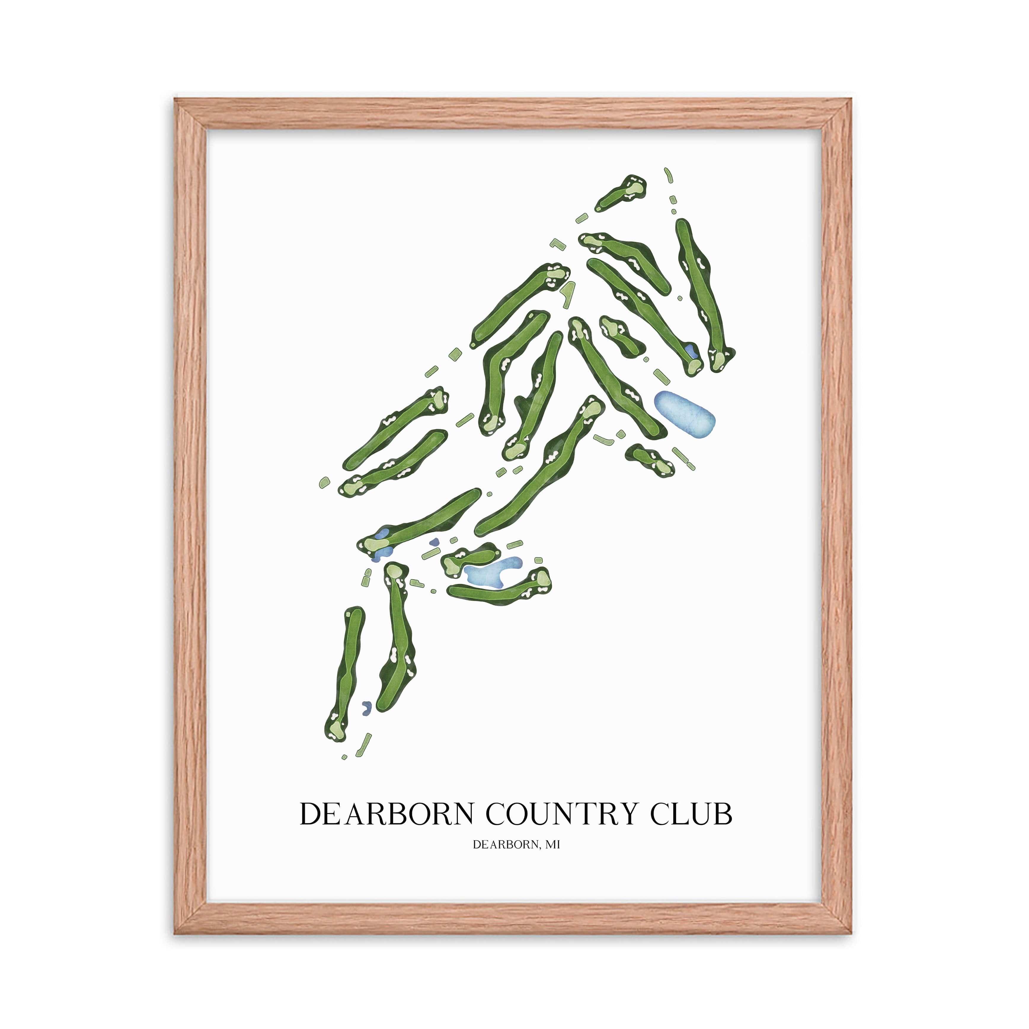 The 19th Hole Golf Shop - Golf Course Prints - Dearborn Country Club Golf Course Map Golf Map