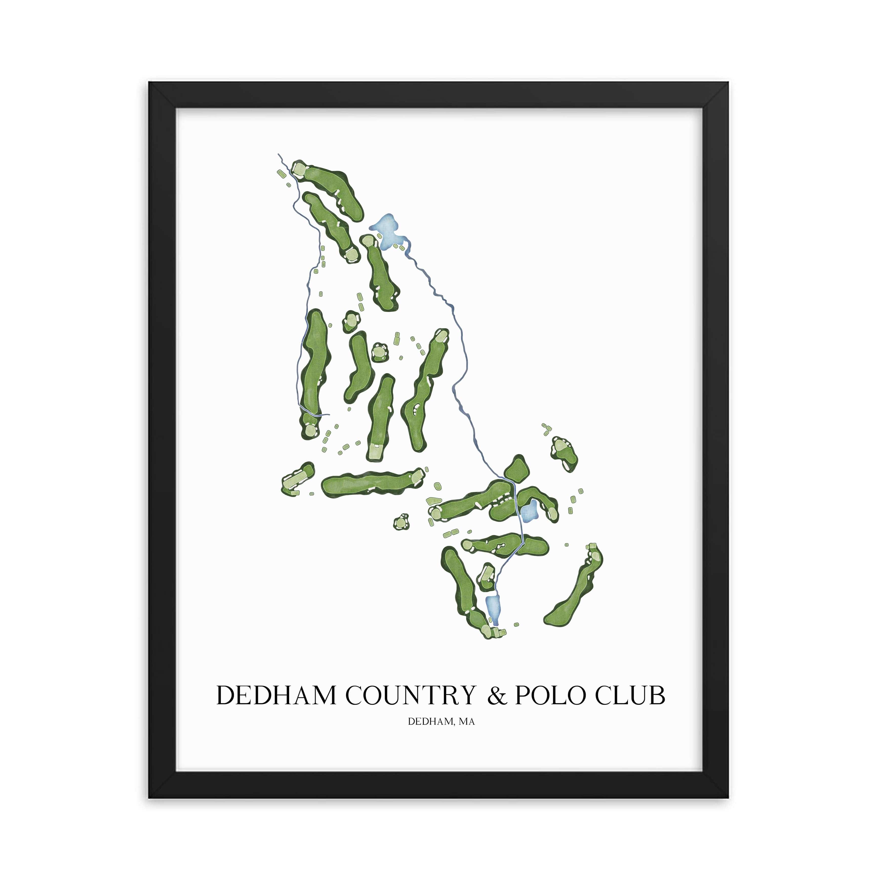 The 19th Hole Golf Shop - Golf Course Prints - Dedham Country and Polo Club Golf Course Map Golf Map