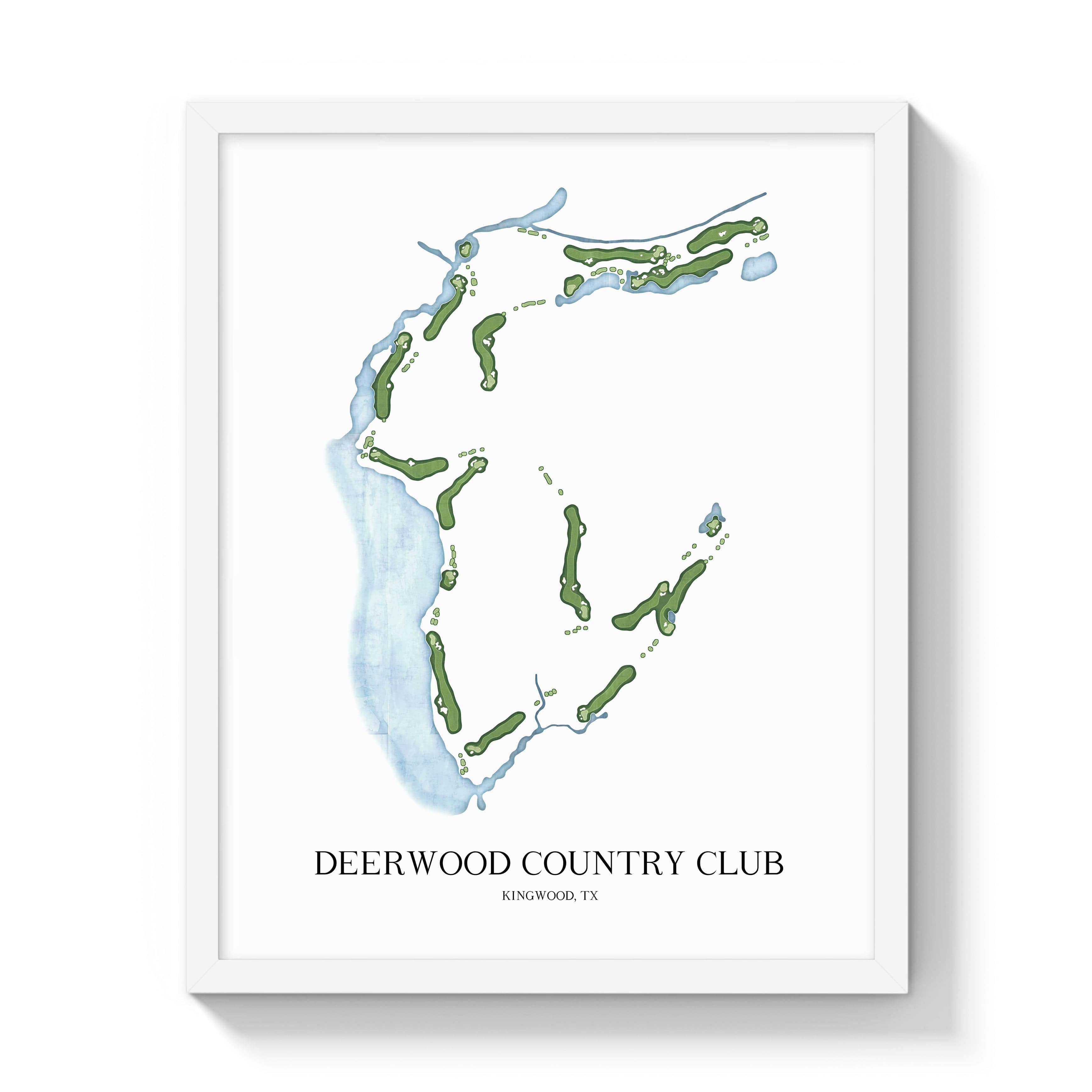 The 19th Hole Golf Shop - Golf Course Prints - Deerwood Country Club Golf Course Map Golf Map