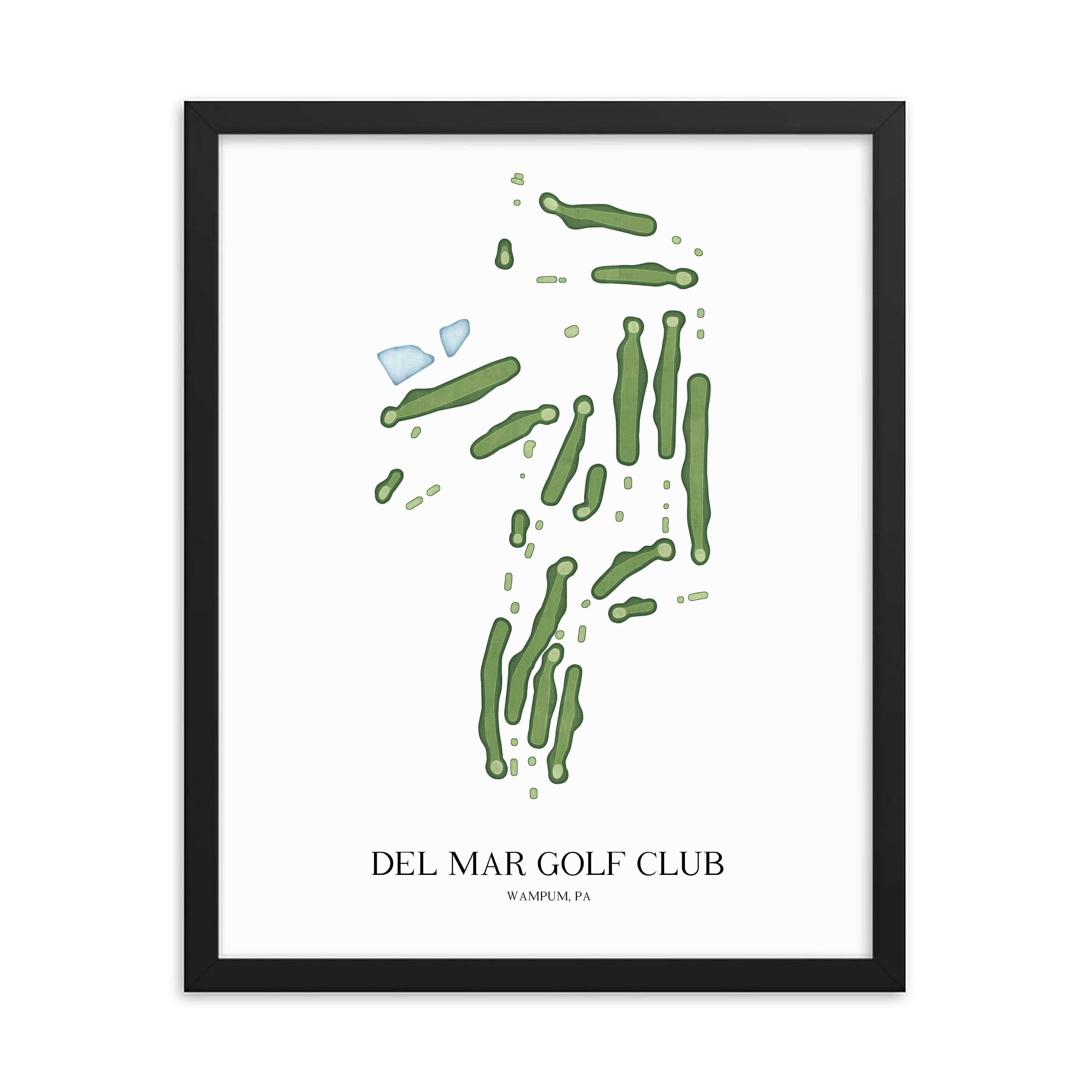 The 19th Hole Golf Shop - Golf Course Prints - Del Mar Golf Club Golf Course Map Golf Map
