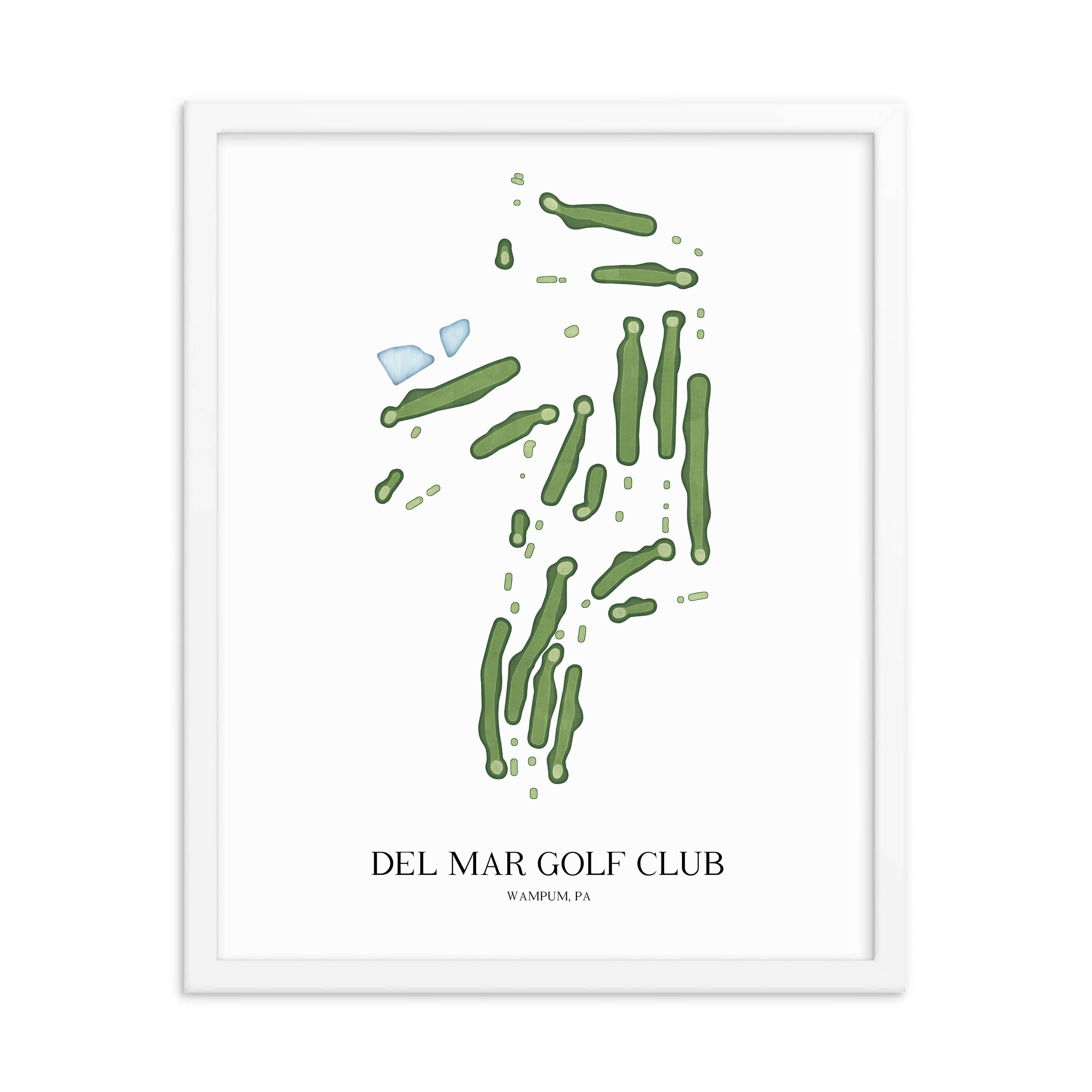 The 19th Hole Golf Shop - Golf Course Prints - Del Mar Golf Club Golf Course Map Golf Map