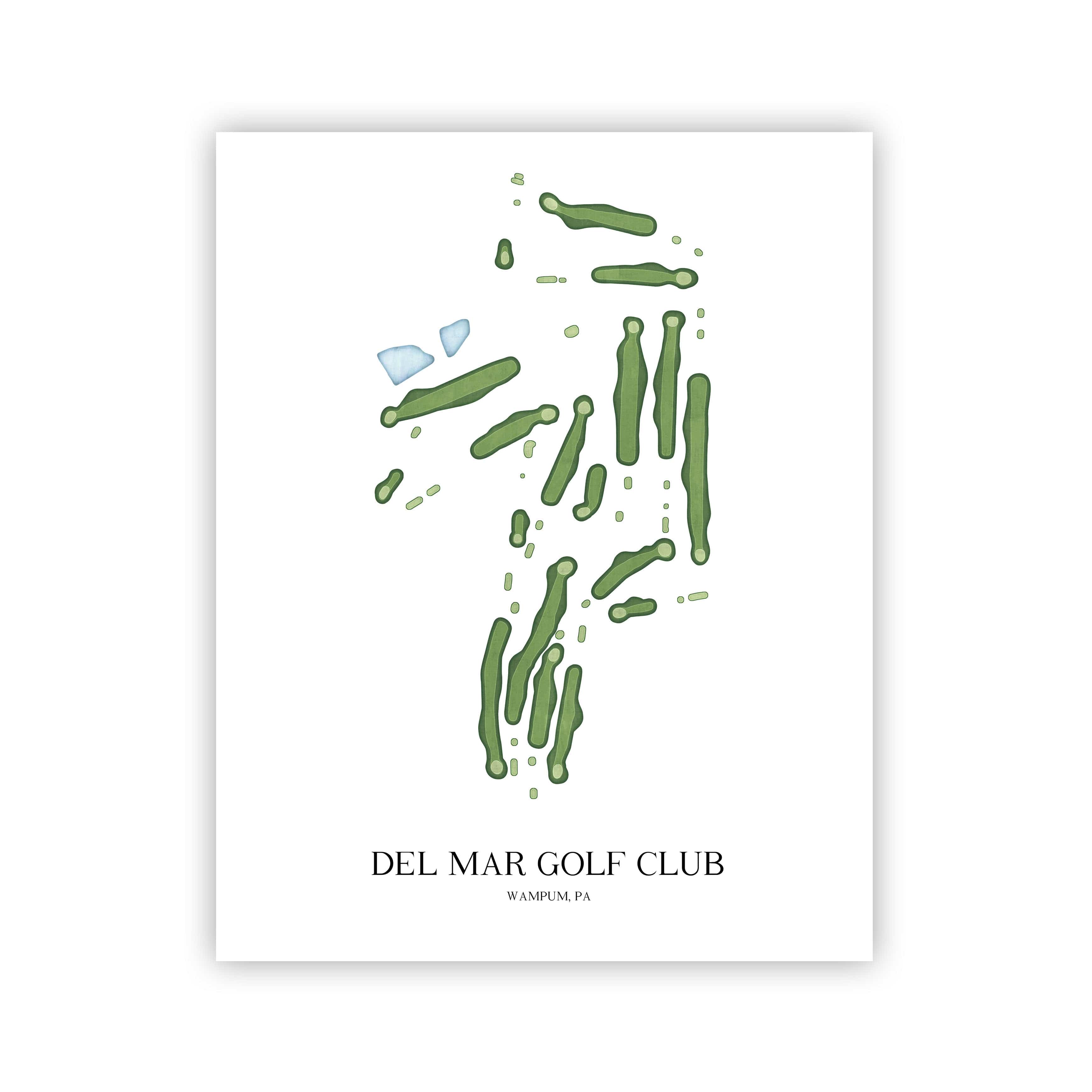 The 19th Hole Golf Shop - Golf Course Prints - Del Mar Golf Club Golf Course Map Golf Map