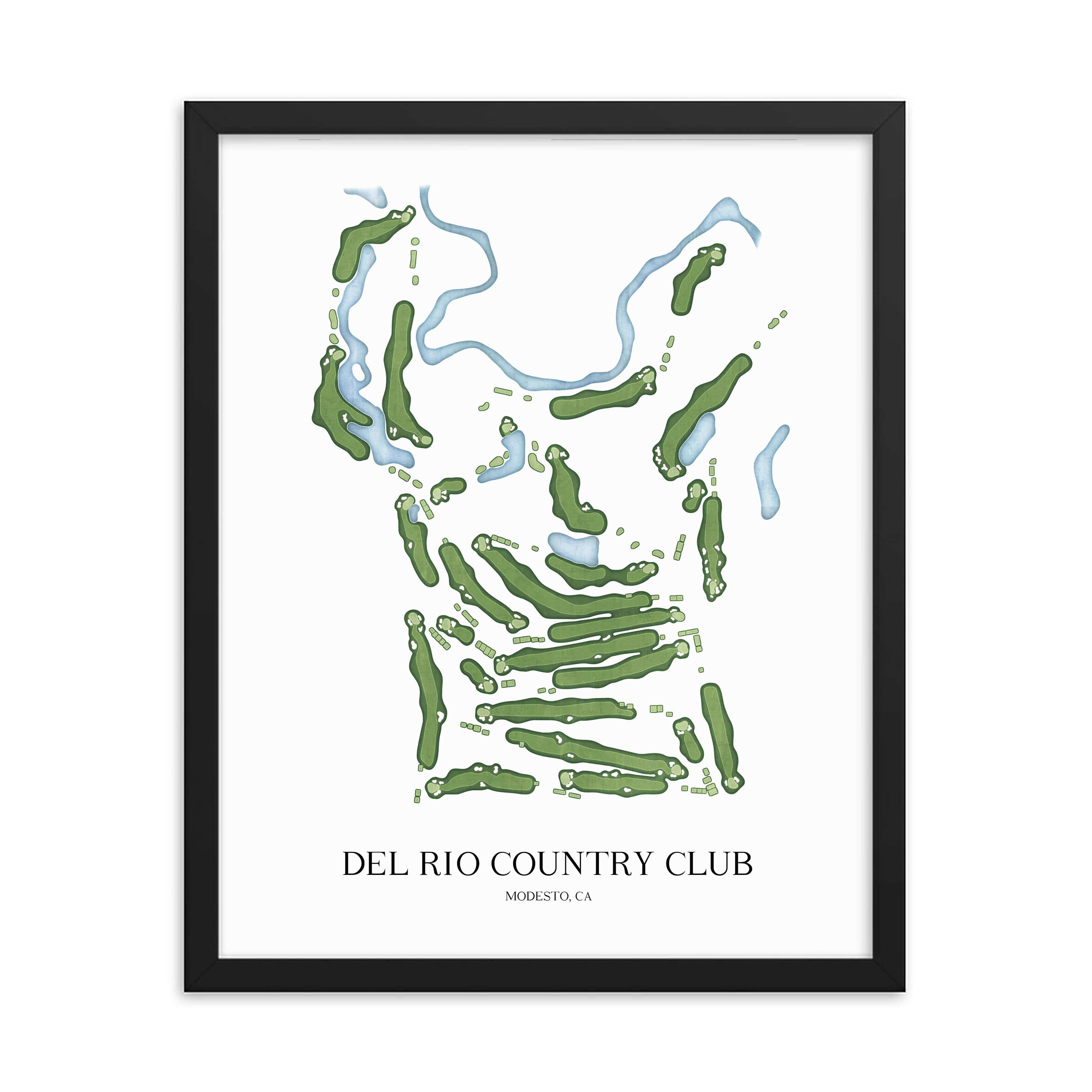 The 19th Hole Golf Shop - Golf Course Prints - Del Rio Country Club Golf Course Map Golf Map