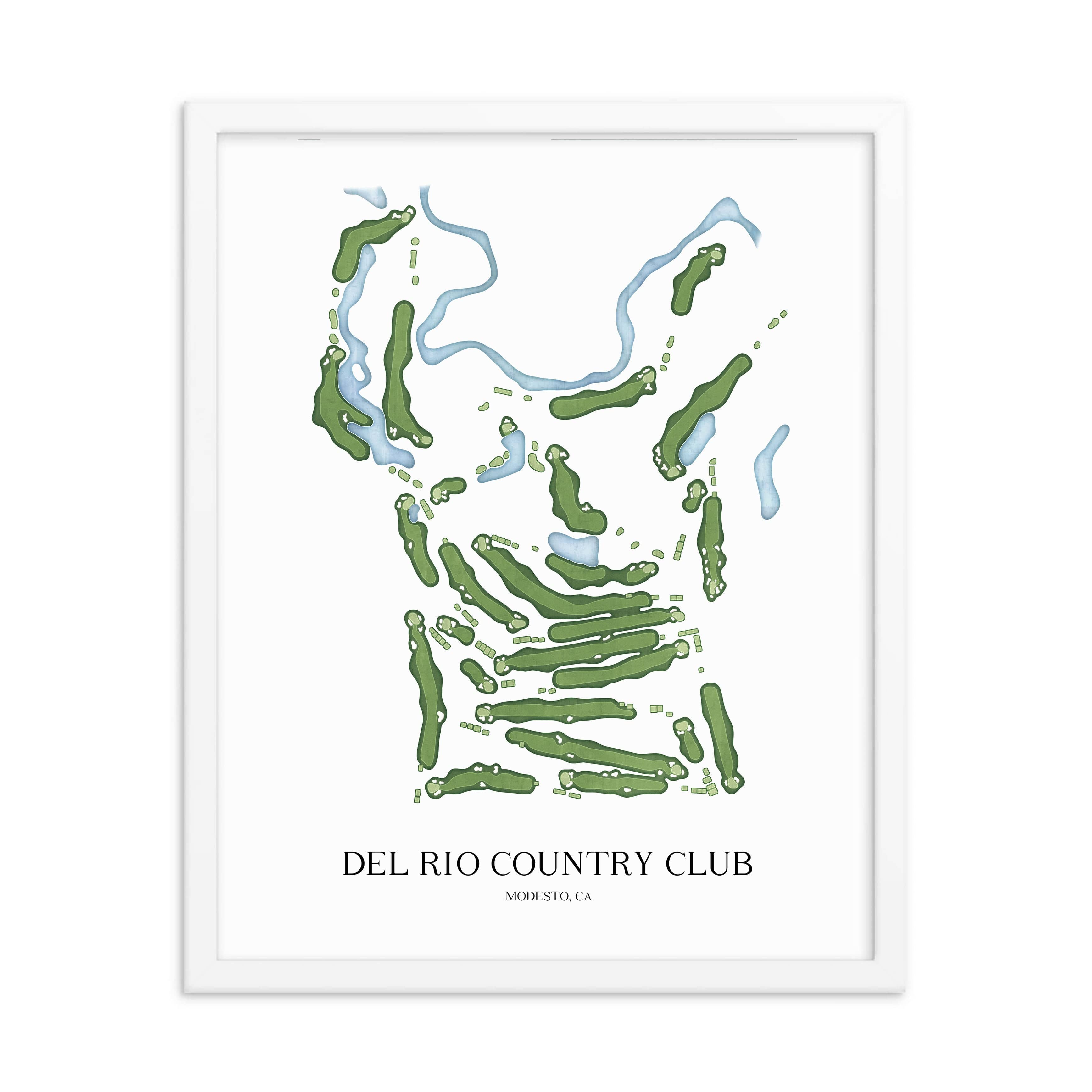The 19th Hole Golf Shop - Golf Course Prints - Del Rio Country Club Golf Course Map Golf Map