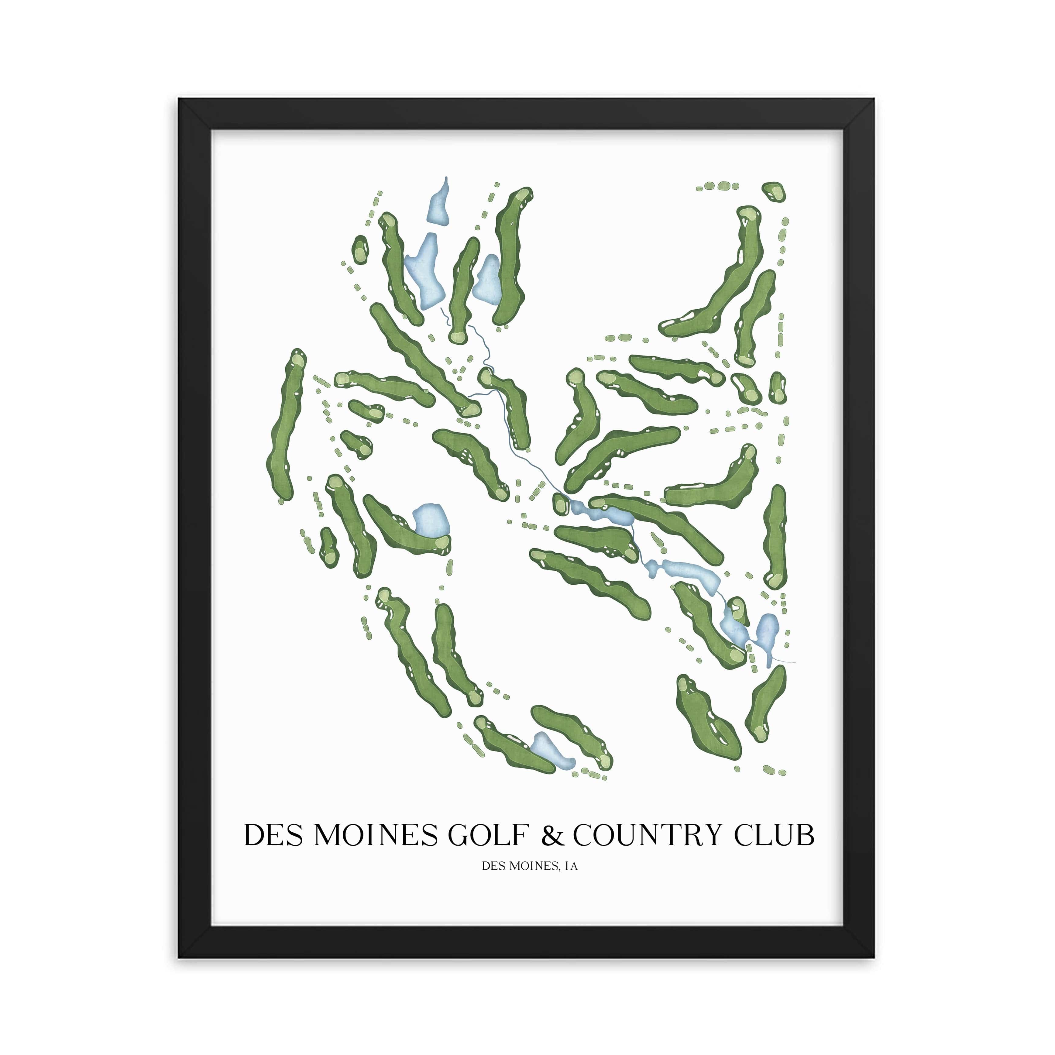 The 19th Hole Golf Shop - Golf Course Prints - Des Moines Golf and Country Club Golf Course Map Golf Map