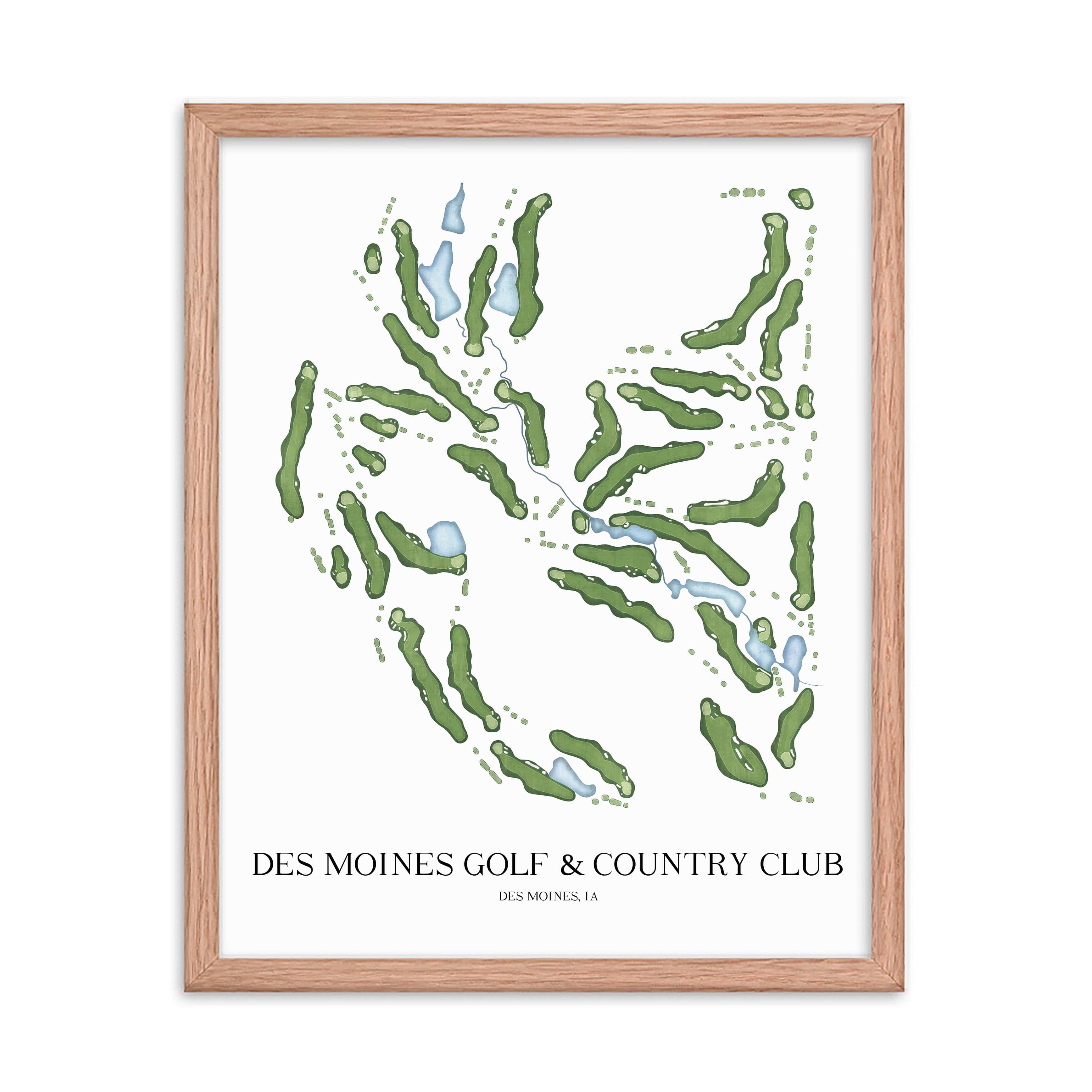 The 19th Hole Golf Shop - Golf Course Prints - Des Moines Golf and Country Club Golf Course Map Golf Map