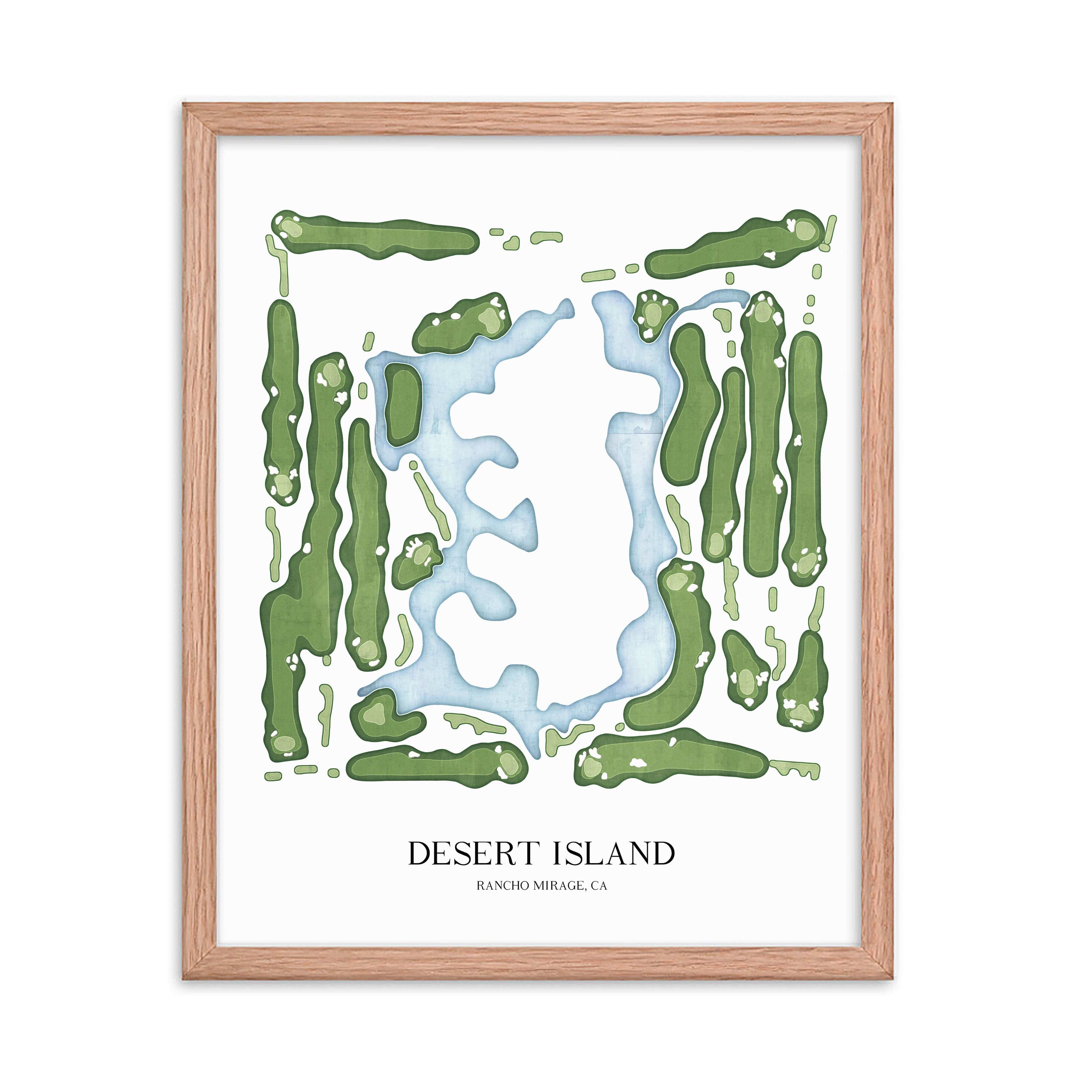 The 19th Hole Golf Shop - Golf Course Prints - Desert Island Golf Course Map Golf Map