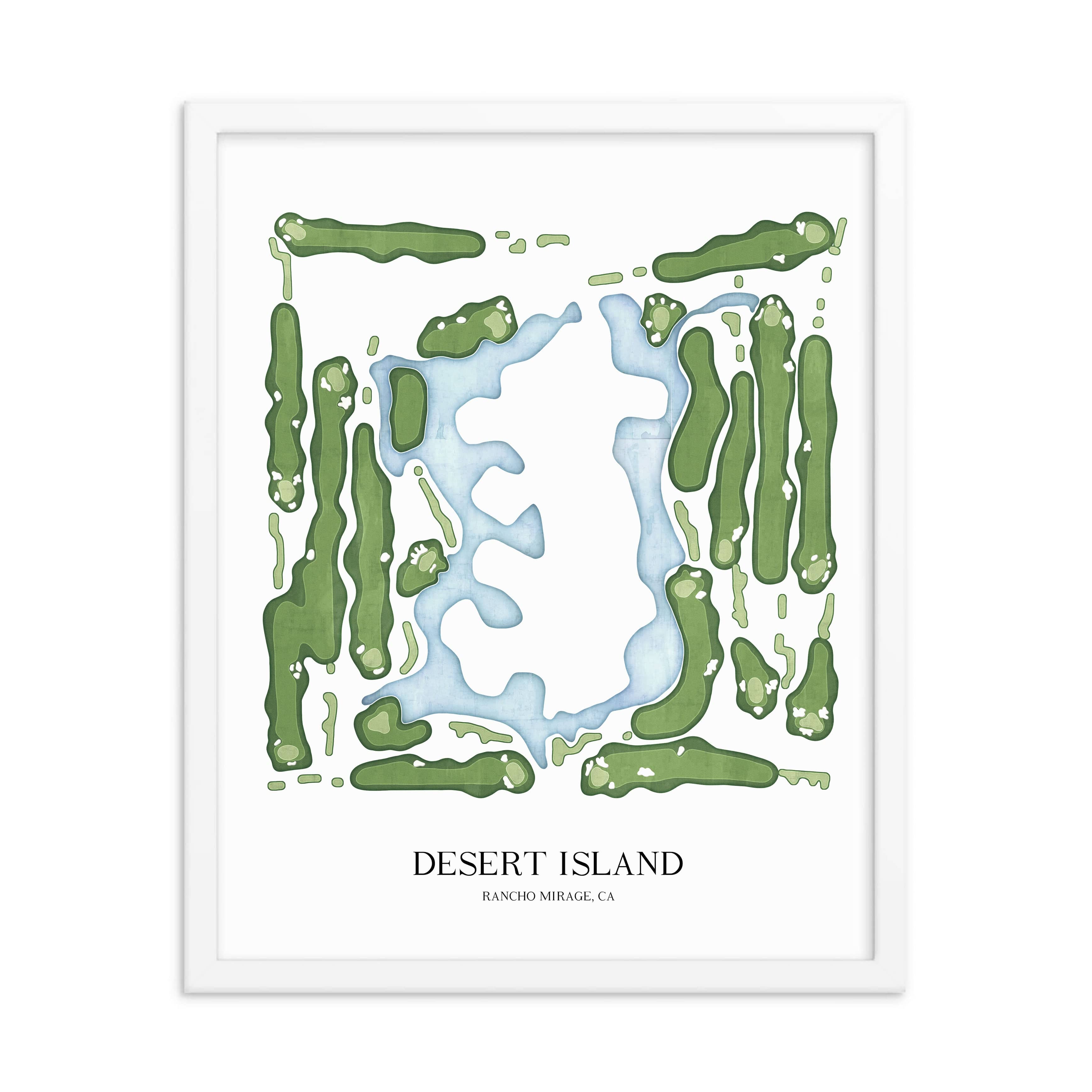 The 19th Hole Golf Shop - Golf Course Prints - Desert Island Golf Course Map Golf Map