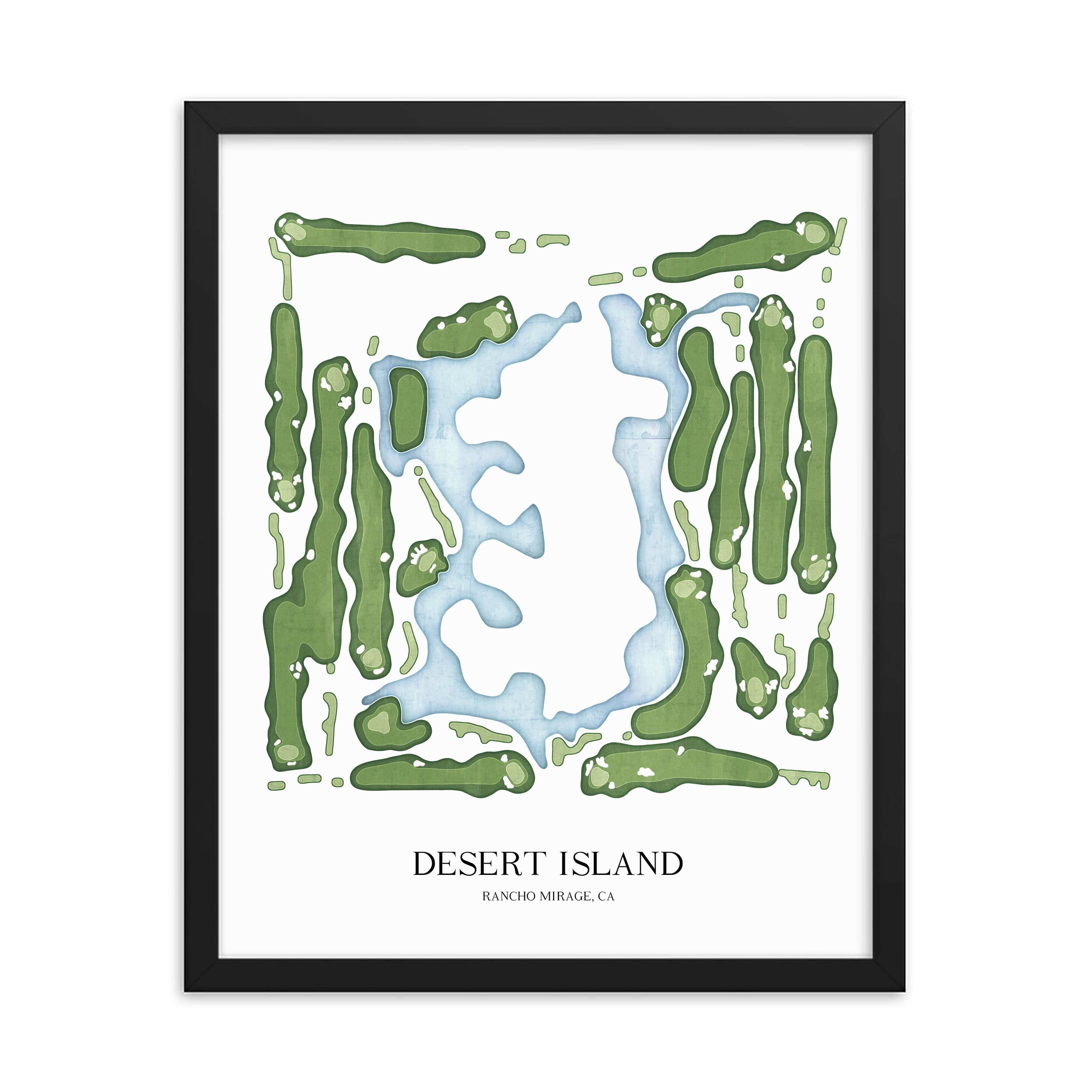 The 19th Hole Golf Shop - Golf Course Prints - Desert Island Golf Course Map Golf Map