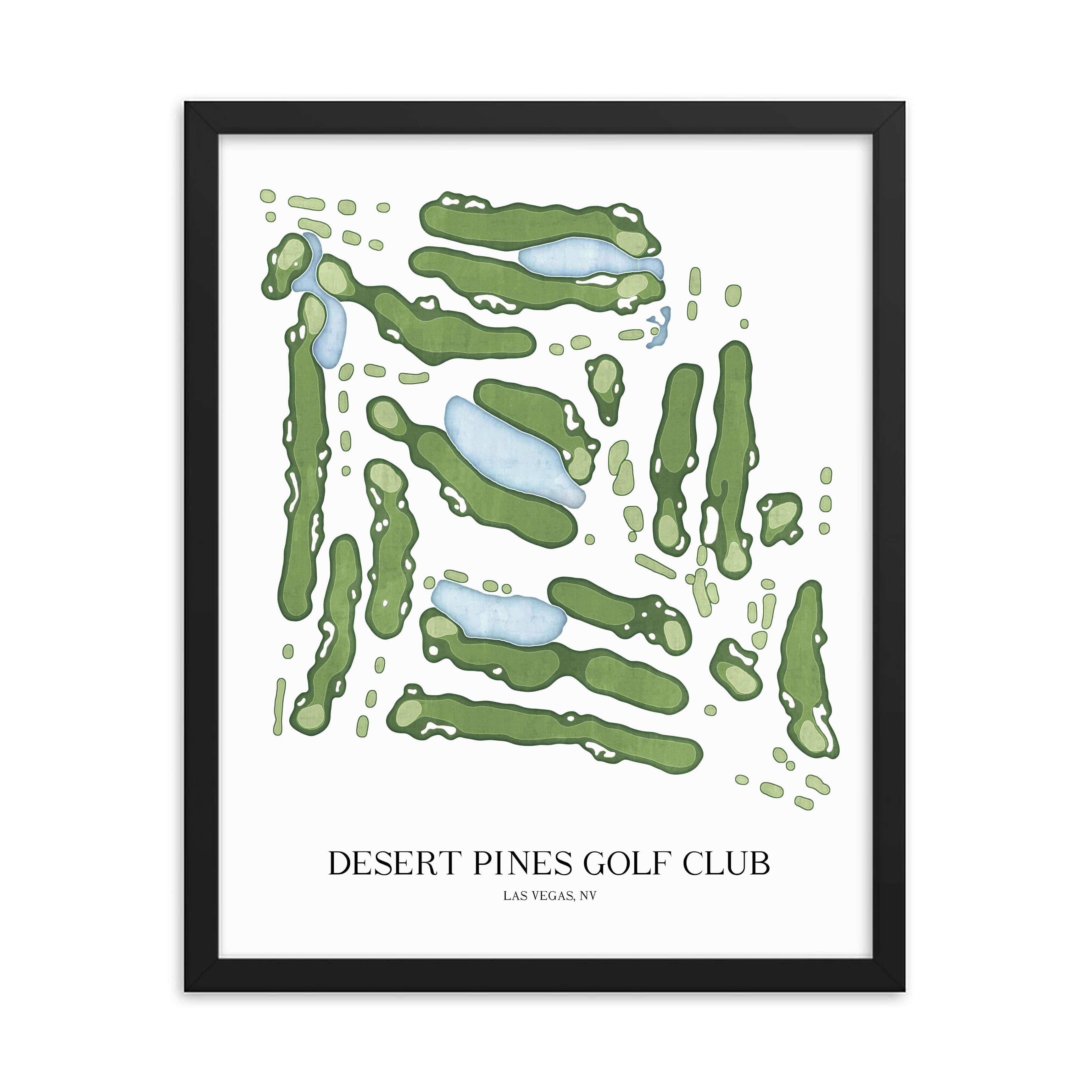 The 19th Hole Golf Shop - Golf Course Prints - Desert Pines Golf Club Golf Course Map Golf Map