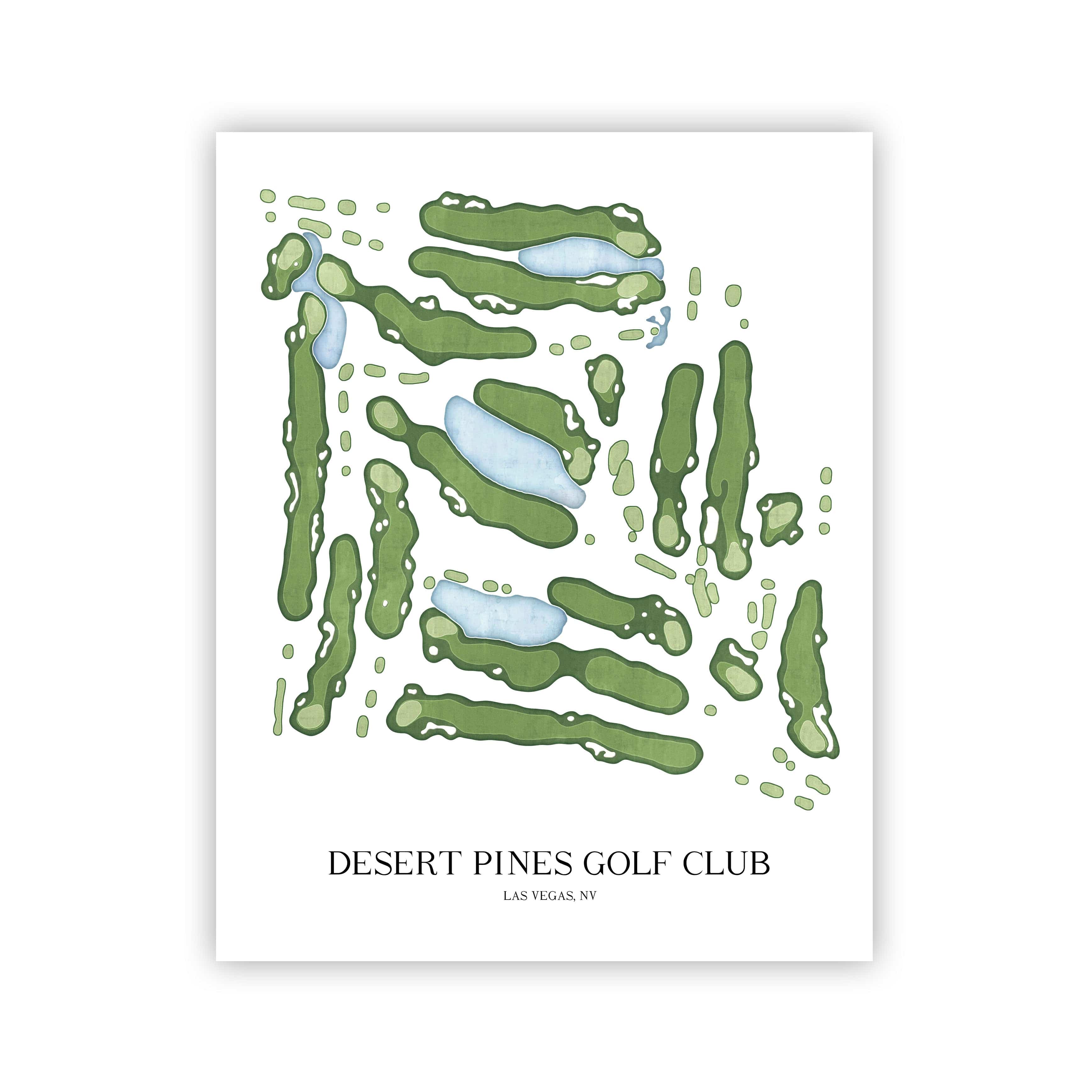 The 19th Hole Golf Shop - Golf Course Prints - Desert Pines Golf Club Golf Course Map Golf Map