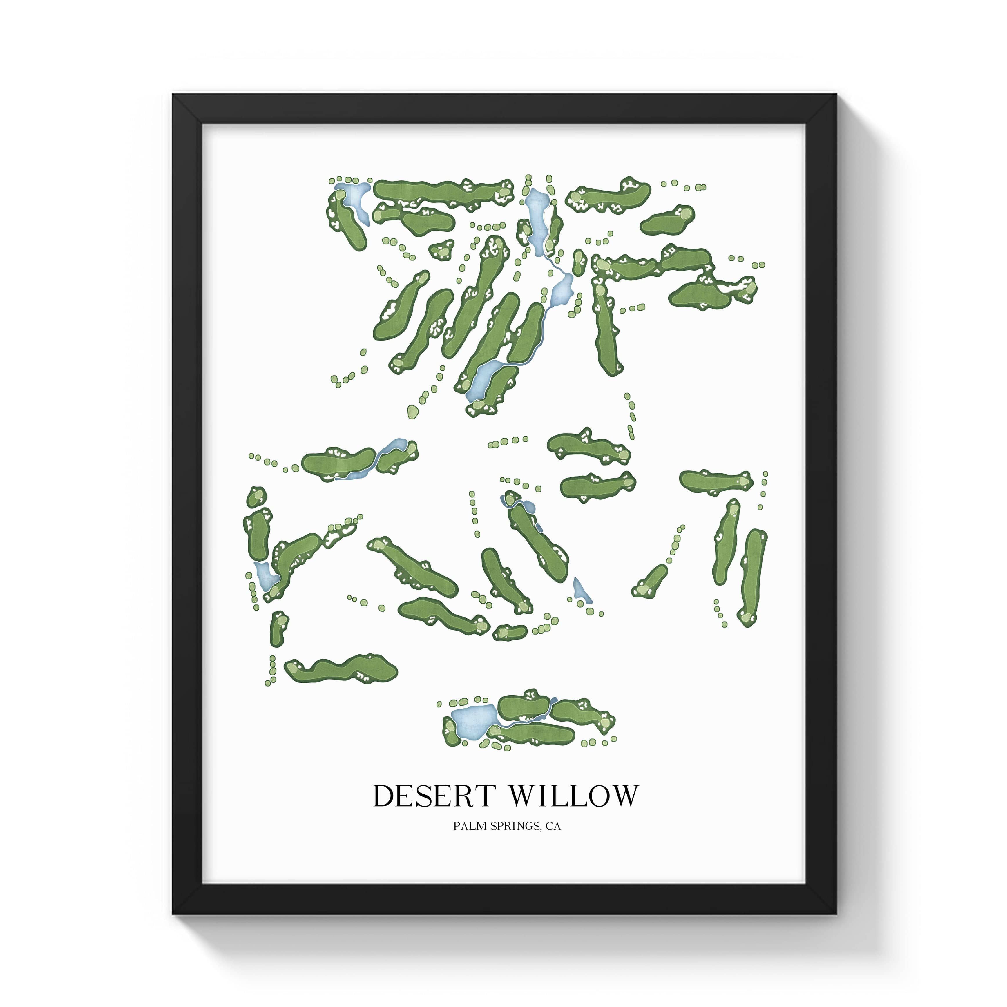 The 19th Hole Golf Shop - Golf Course Prints - Desert Willow Golf Course Map Golf Map