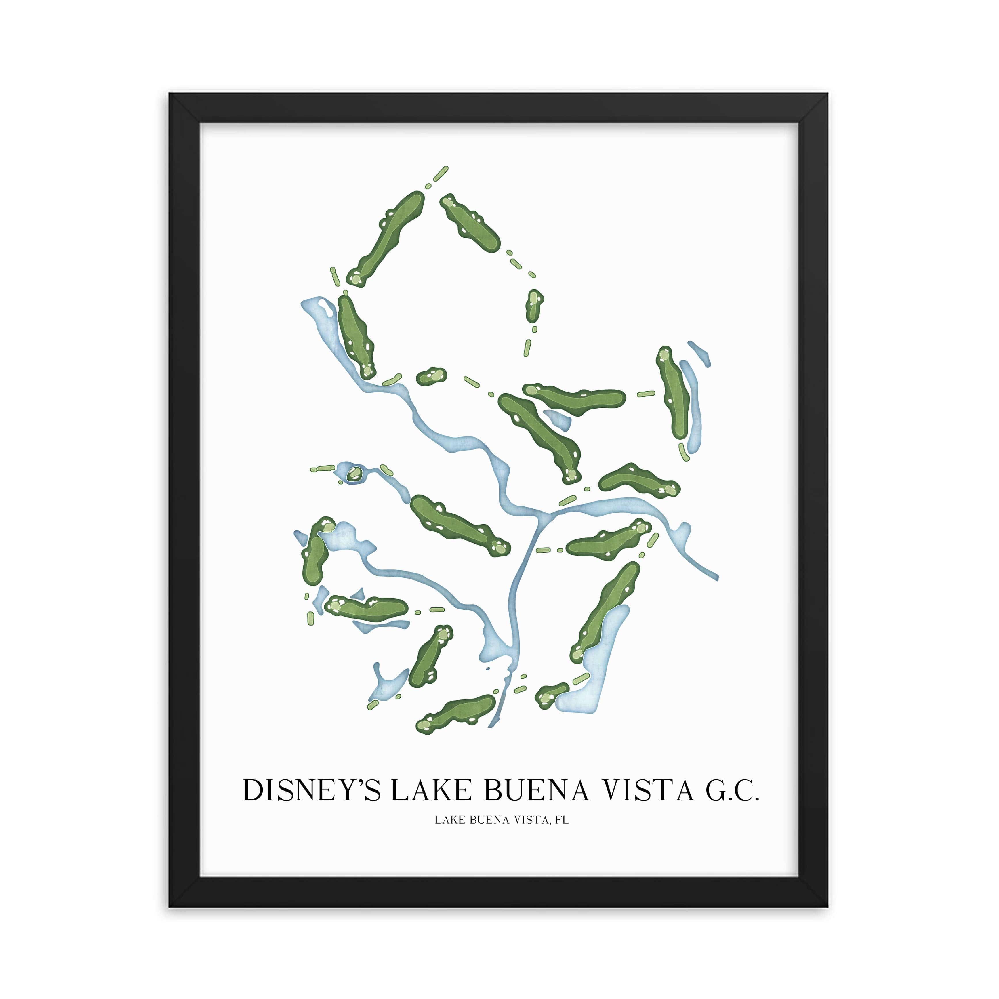The 19th Hole Golf Shop - Golf Course Prints - Disney's Lake Buena Vista Golf Course Golf Course Map Golf Map