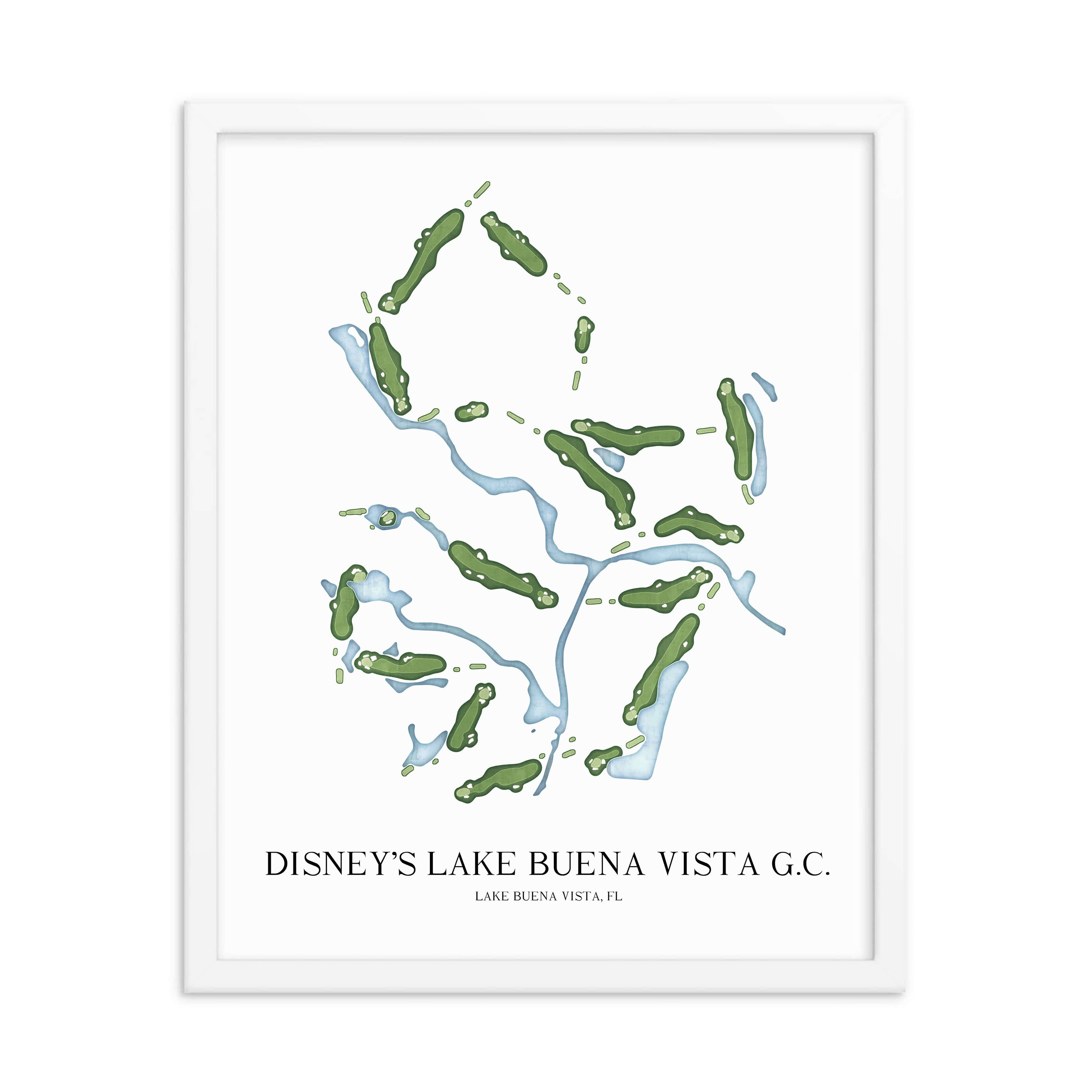 The 19th Hole Golf Shop - Golf Course Prints - Disney's Lake Buena Vista Golf Course Golf Course Map Golf Map