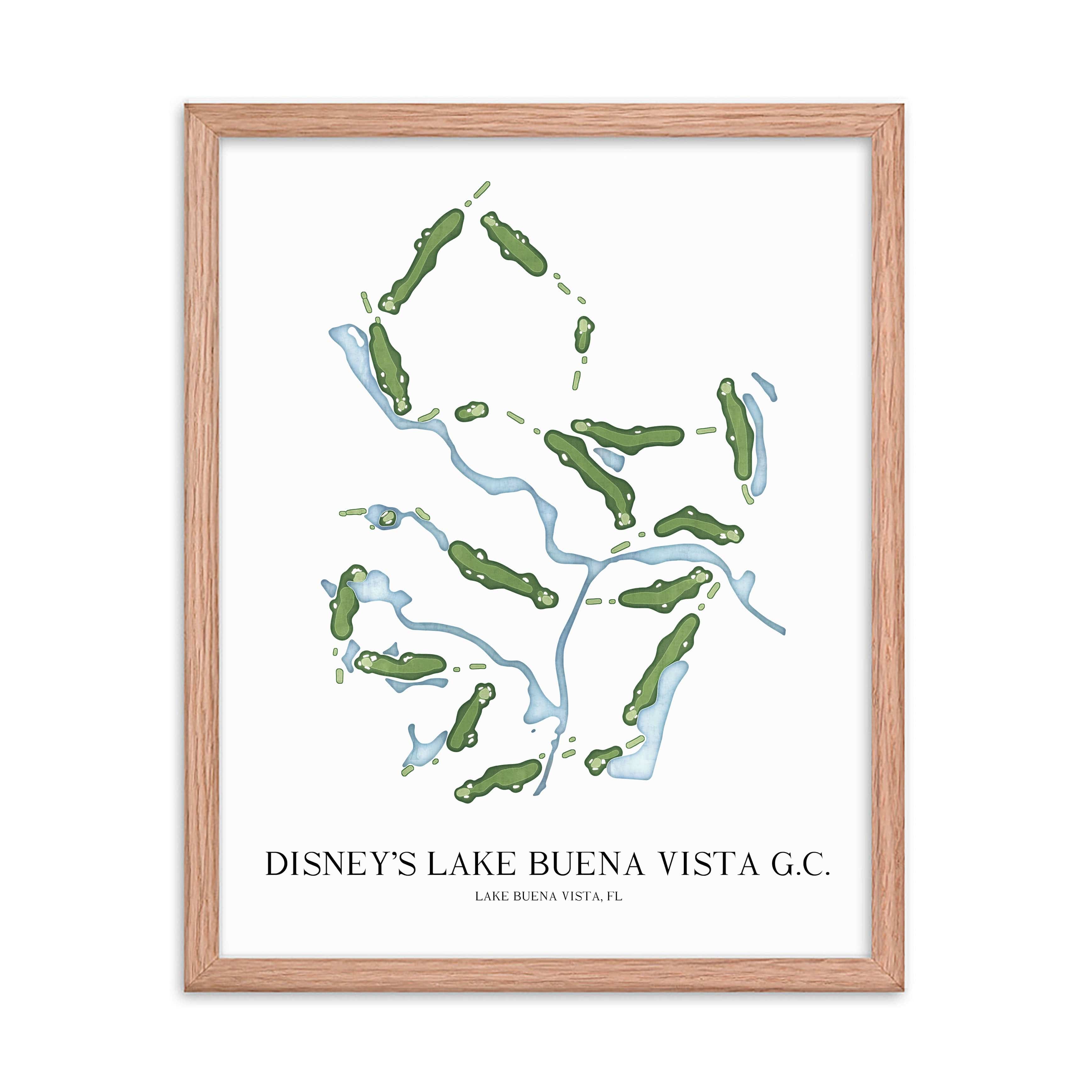 The 19th Hole Golf Shop - Golf Course Prints - Disney's Lake Buena Vista Golf Course Golf Course Map Golf Map