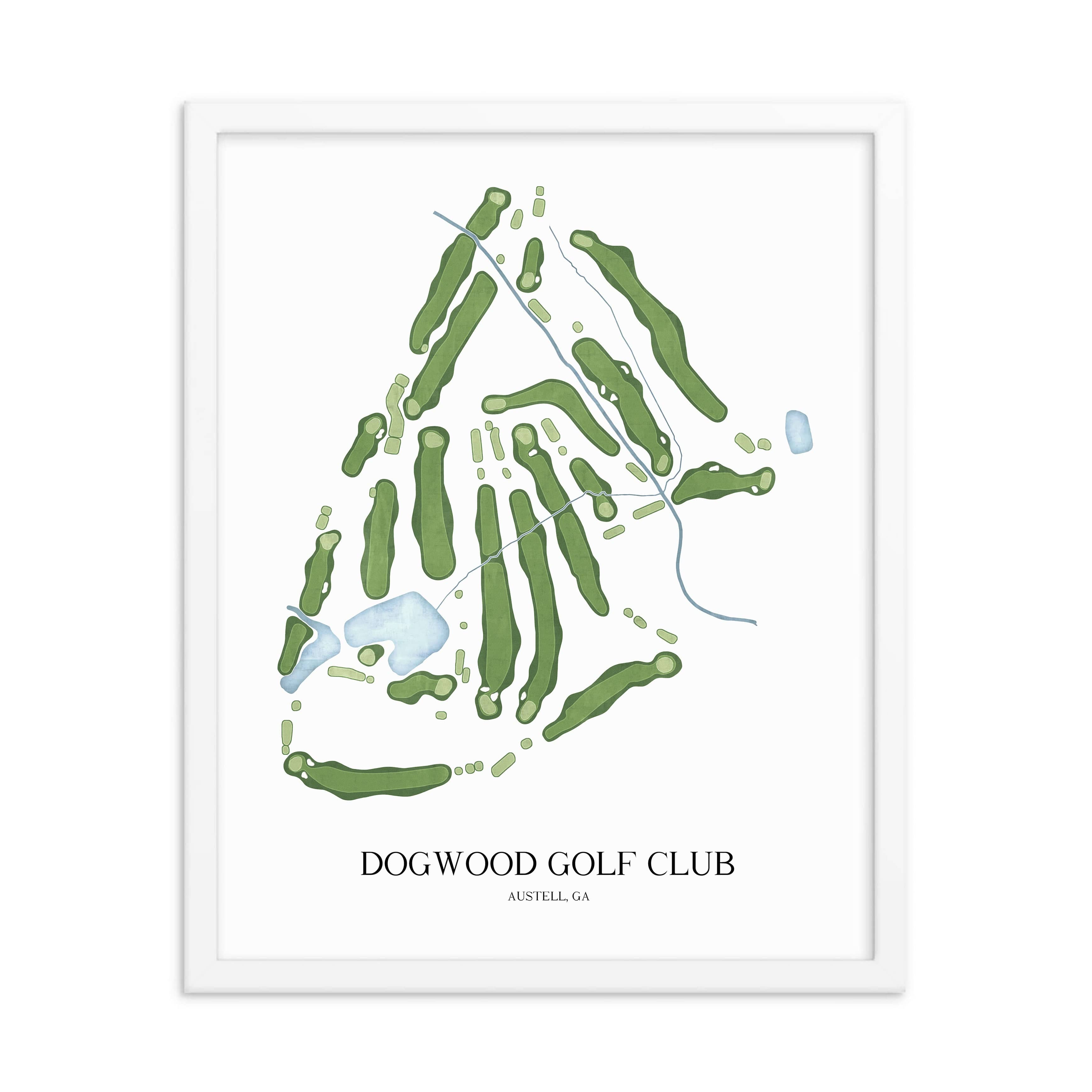 The 19th Hole Golf Shop - Golf Course Prints - Dogwood Golf Club Golf Course Map Golf Map