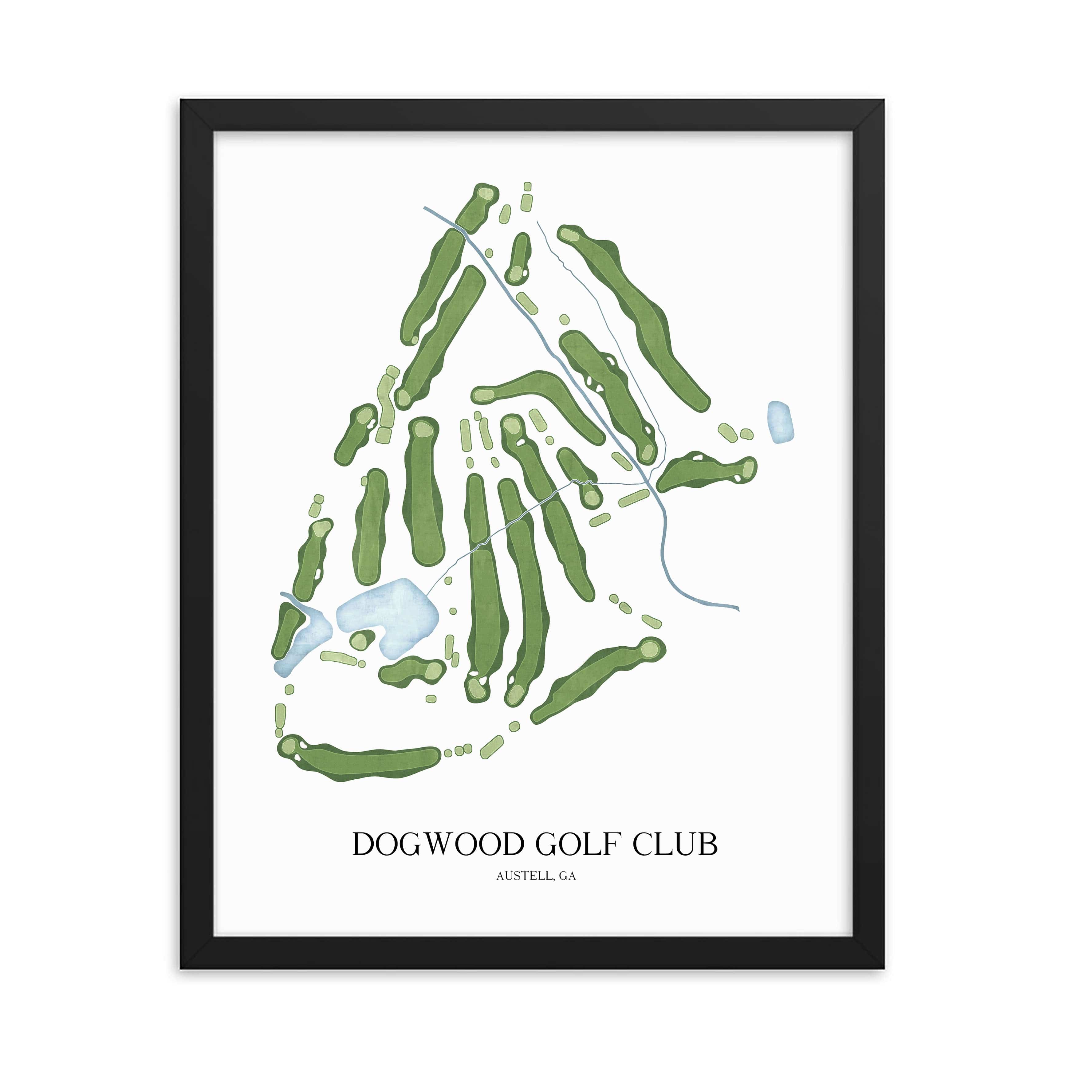 The 19th Hole Golf Shop - Golf Course Prints - Dogwood Golf Club Golf Course Map Golf Map