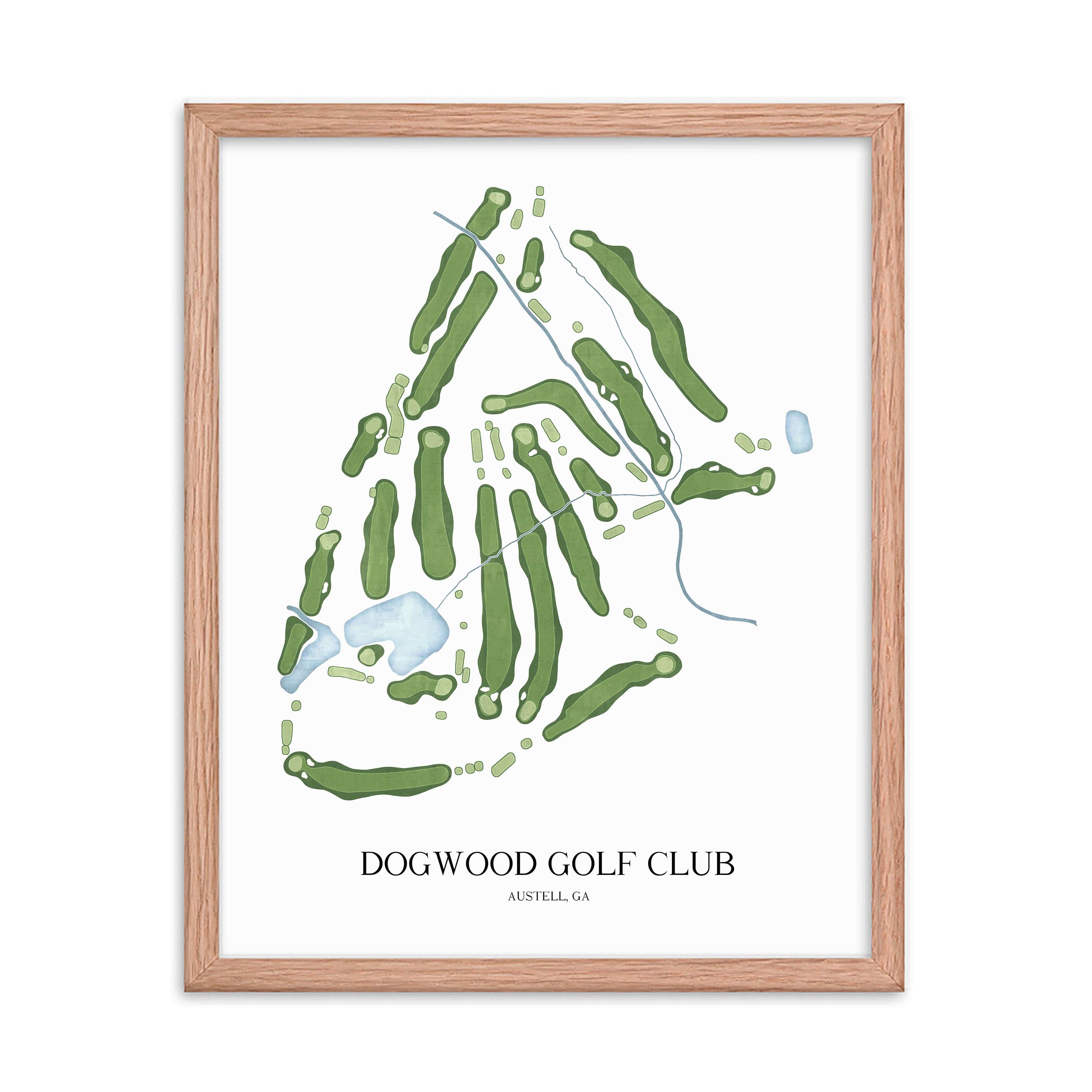 The 19th Hole Golf Shop - Golf Course Prints - Dogwood Golf Club Golf Course Map Golf Map