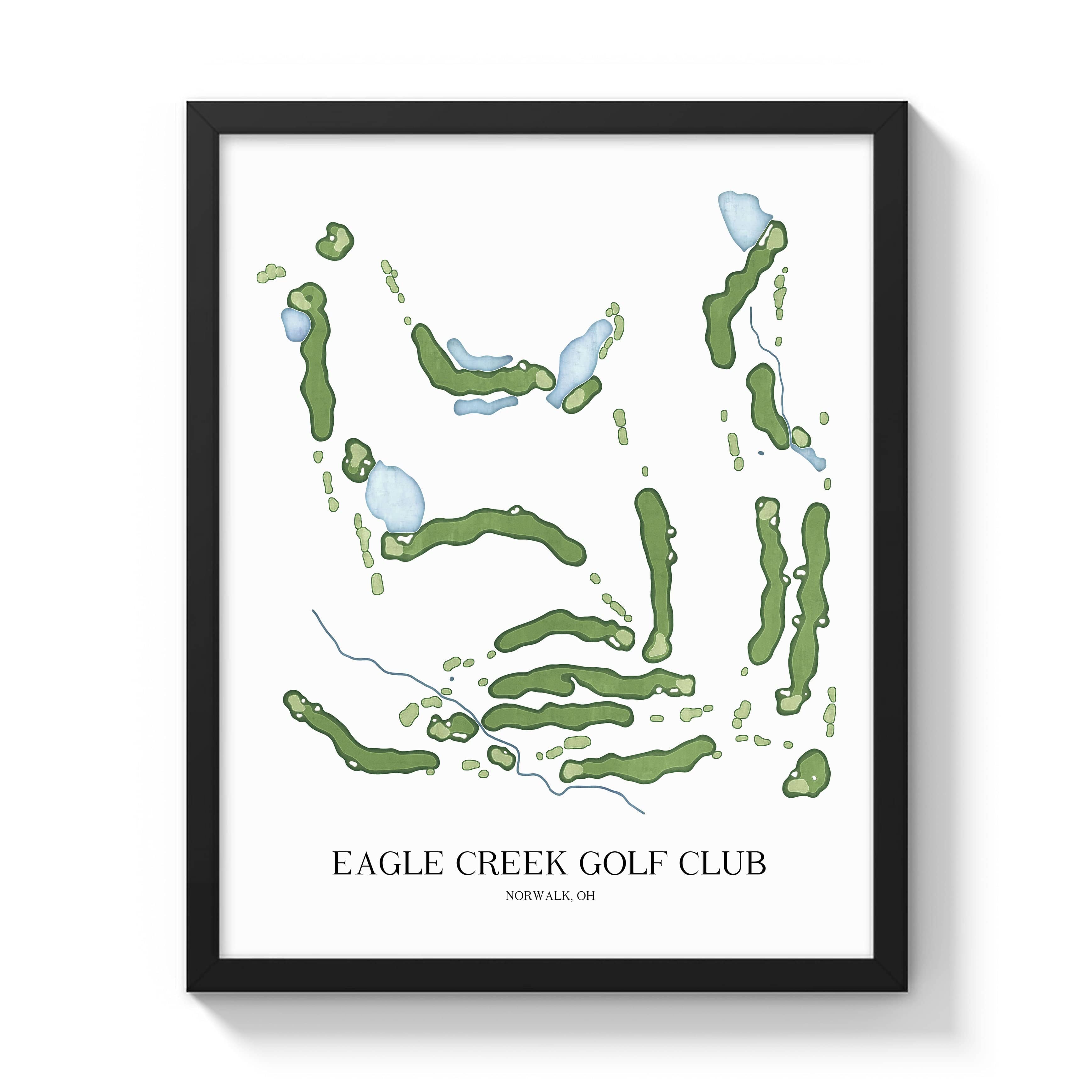 The 19th Hole Golf Shop - Golf Course Prints - Eagle Creek Golf Club Golf Course Map Golf Map