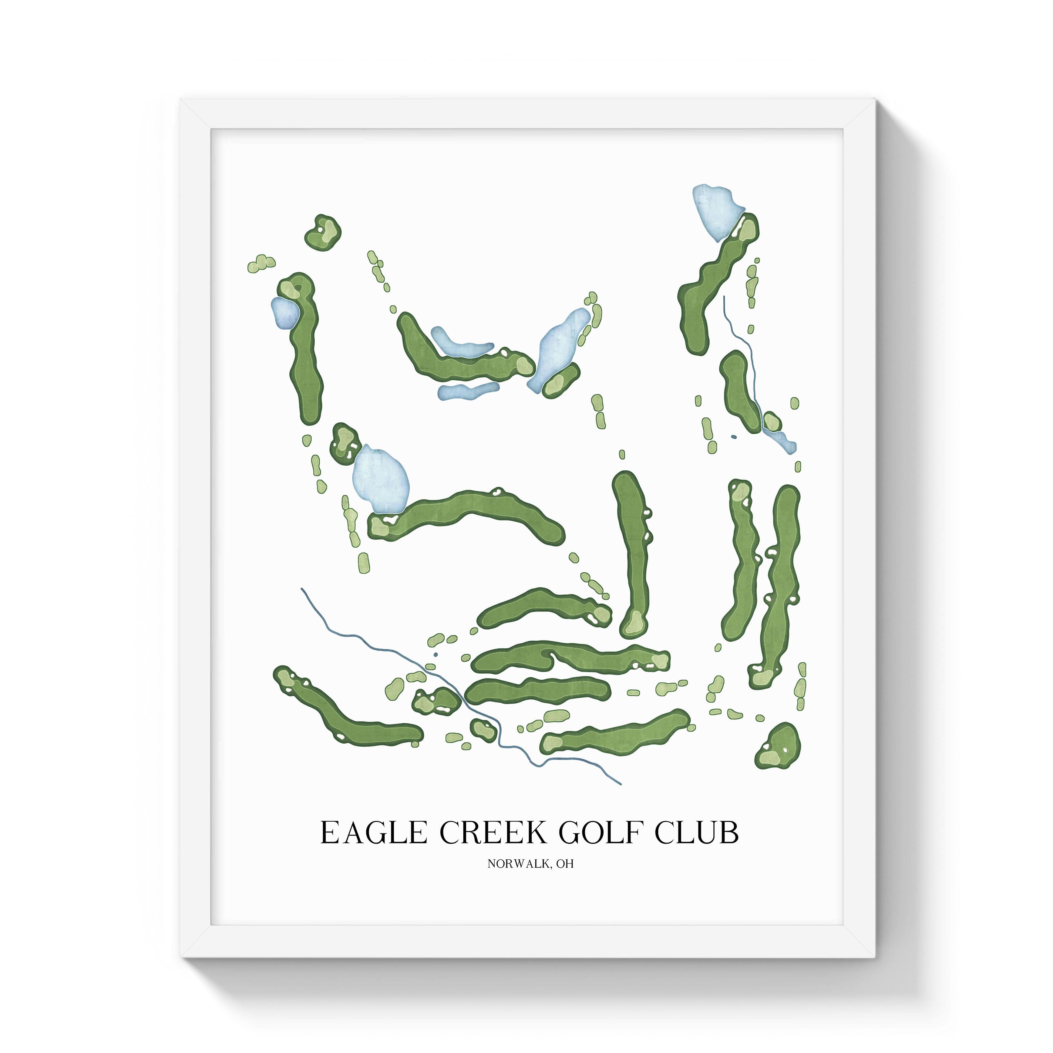 The 19th Hole Golf Shop - Golf Course Prints - Eagle Creek Golf Club Golf Course Map Golf Map