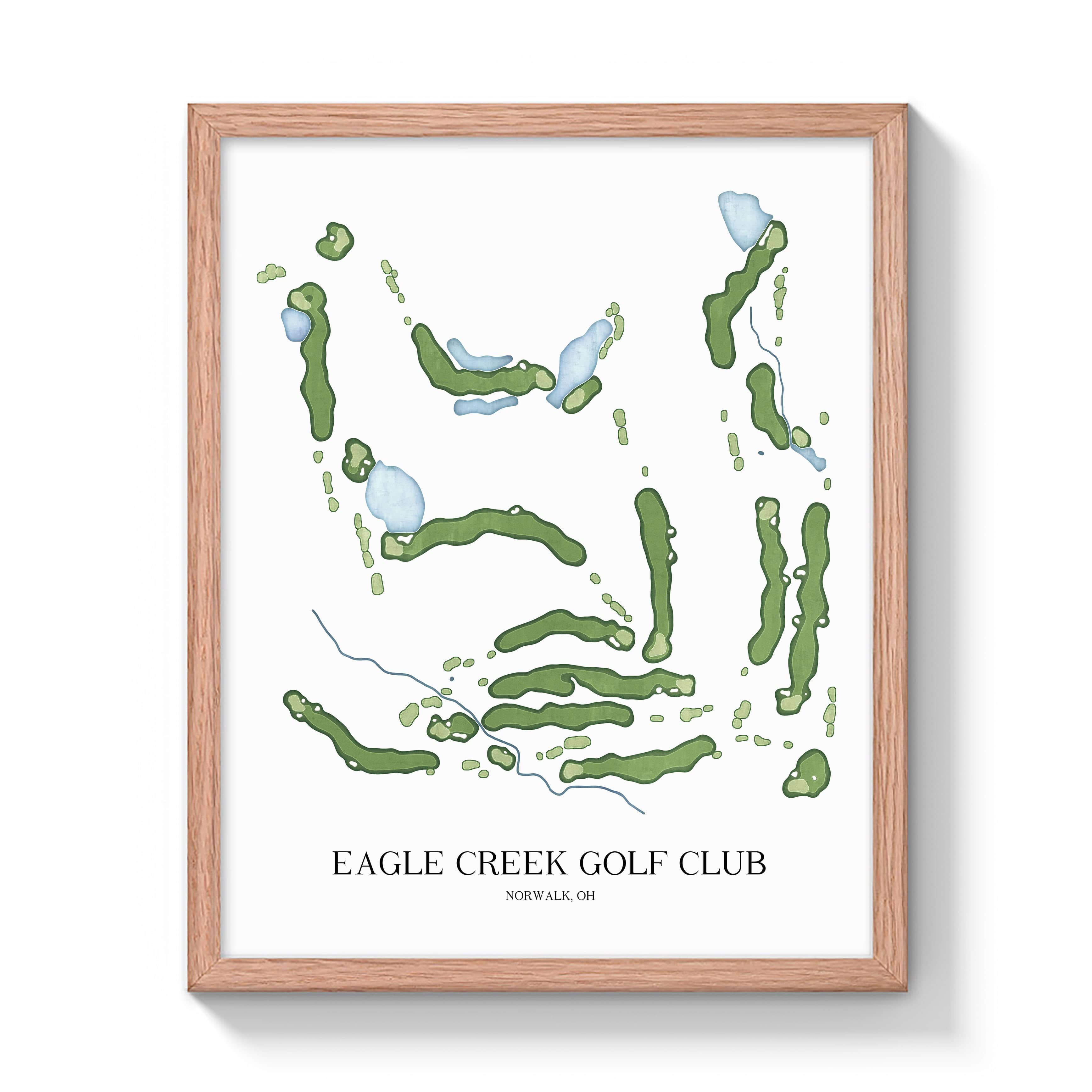 The 19th Hole Golf Shop - Golf Course Prints - Eagle Creek Golf Club Golf Course Map Golf Map