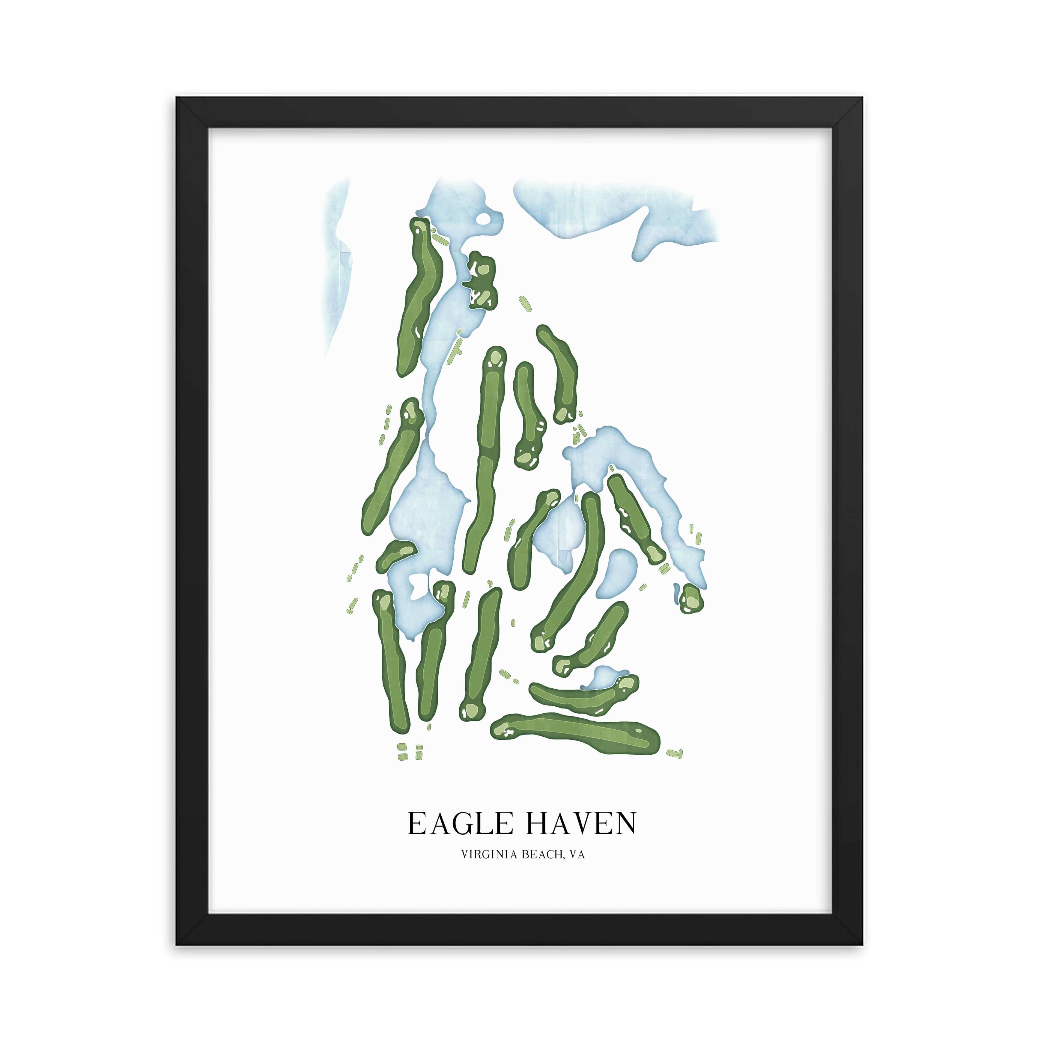 The 19th Hole Golf Shop - Golf Course Prints - Eagle Haven Golf Course Map Golf Map