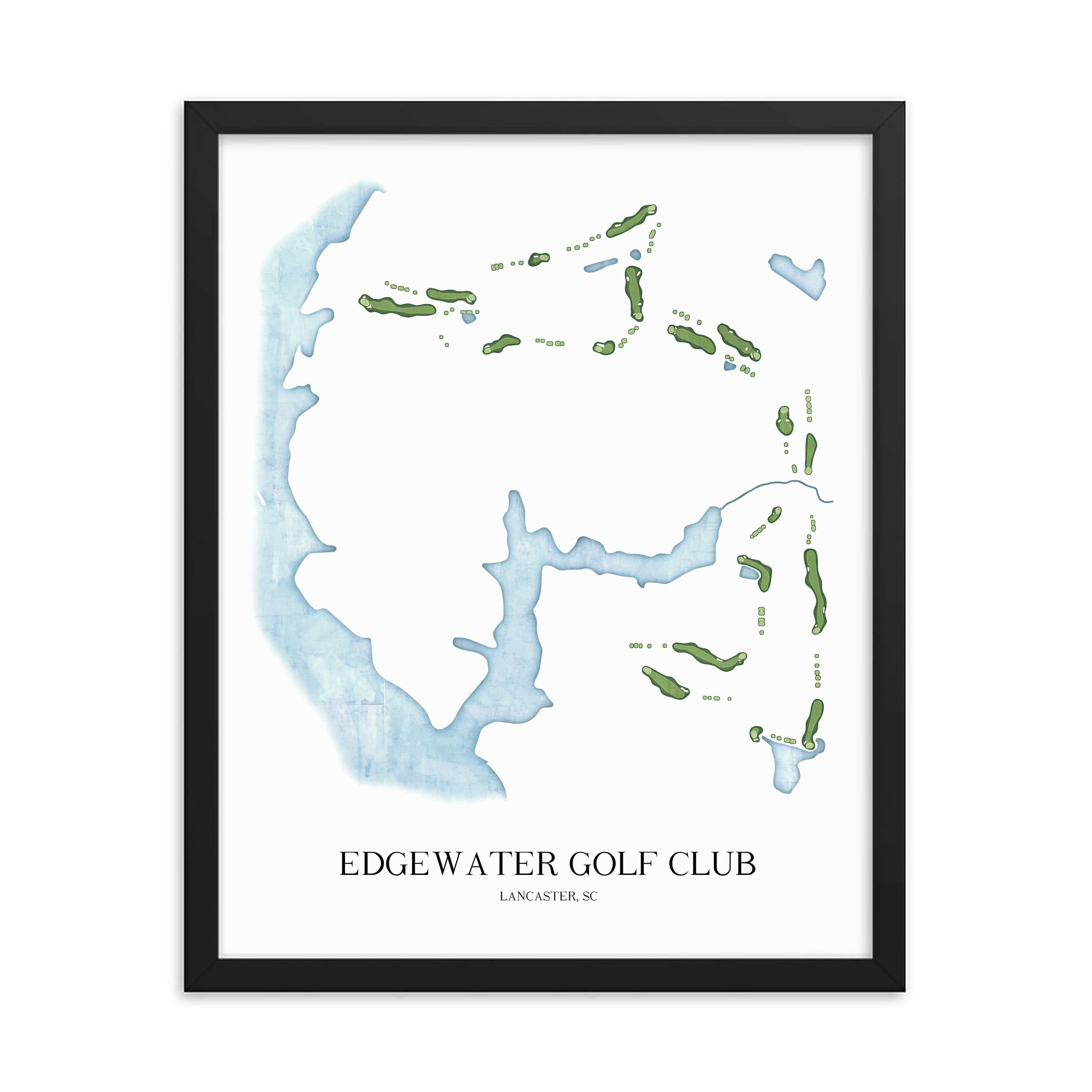The 19th Hole Golf Shop - Golf Course Prints - Edgewater Golf Club Golf Course Map Golf Map