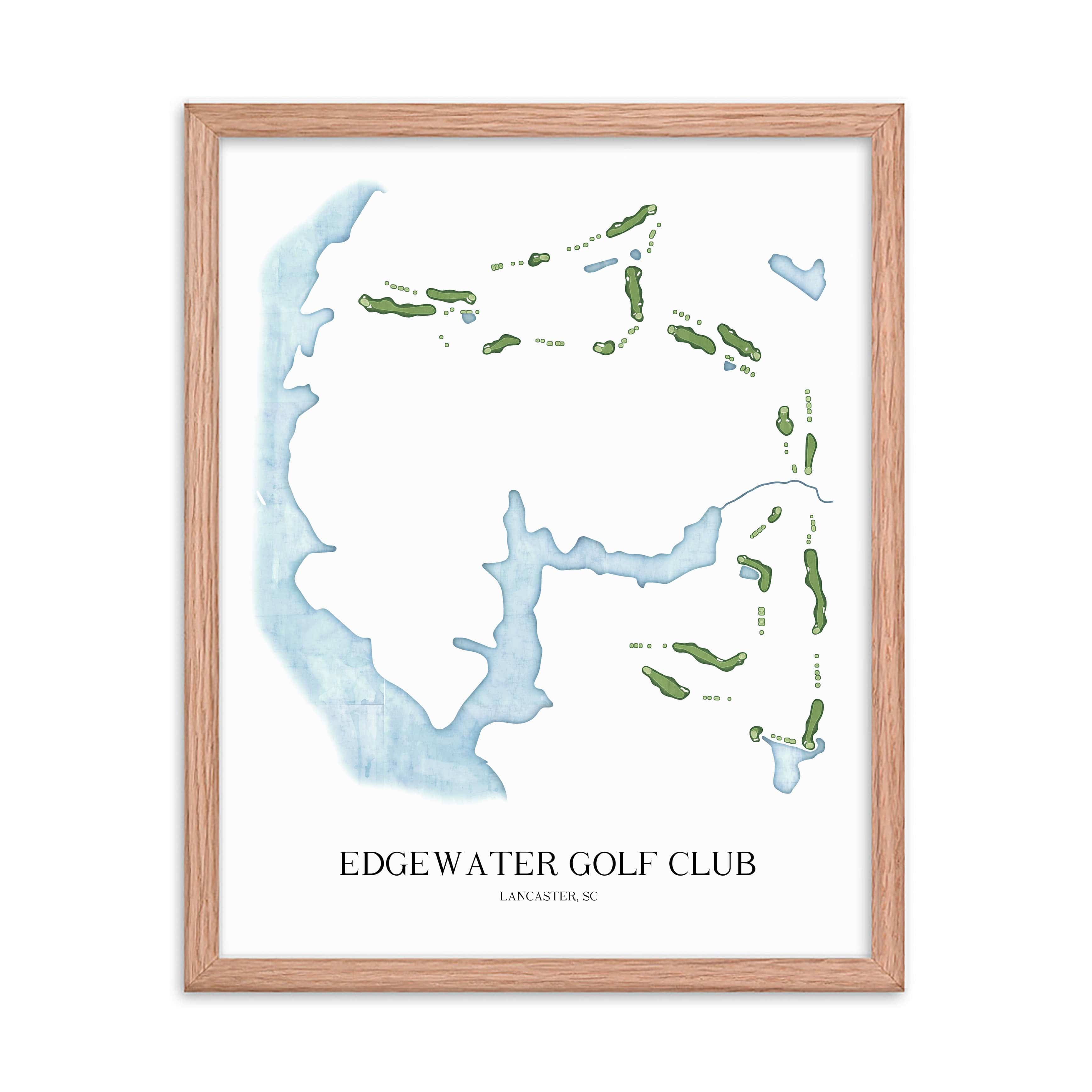 The 19th Hole Golf Shop - Golf Course Prints - Edgewater Golf Club Golf Course Map Golf Map